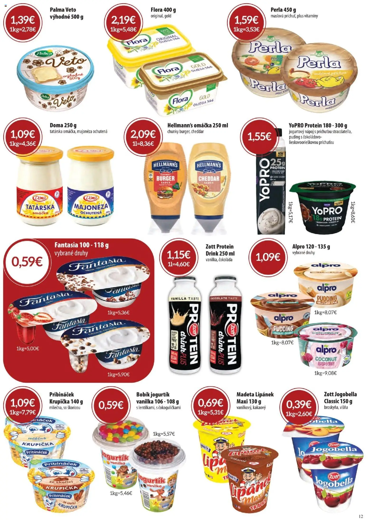 Nové CBA Komfos akcie – leták je platný od 07.05.2026 | Strana: 11 | Produkty: Protein, Čokoláda, Alpro, Flora