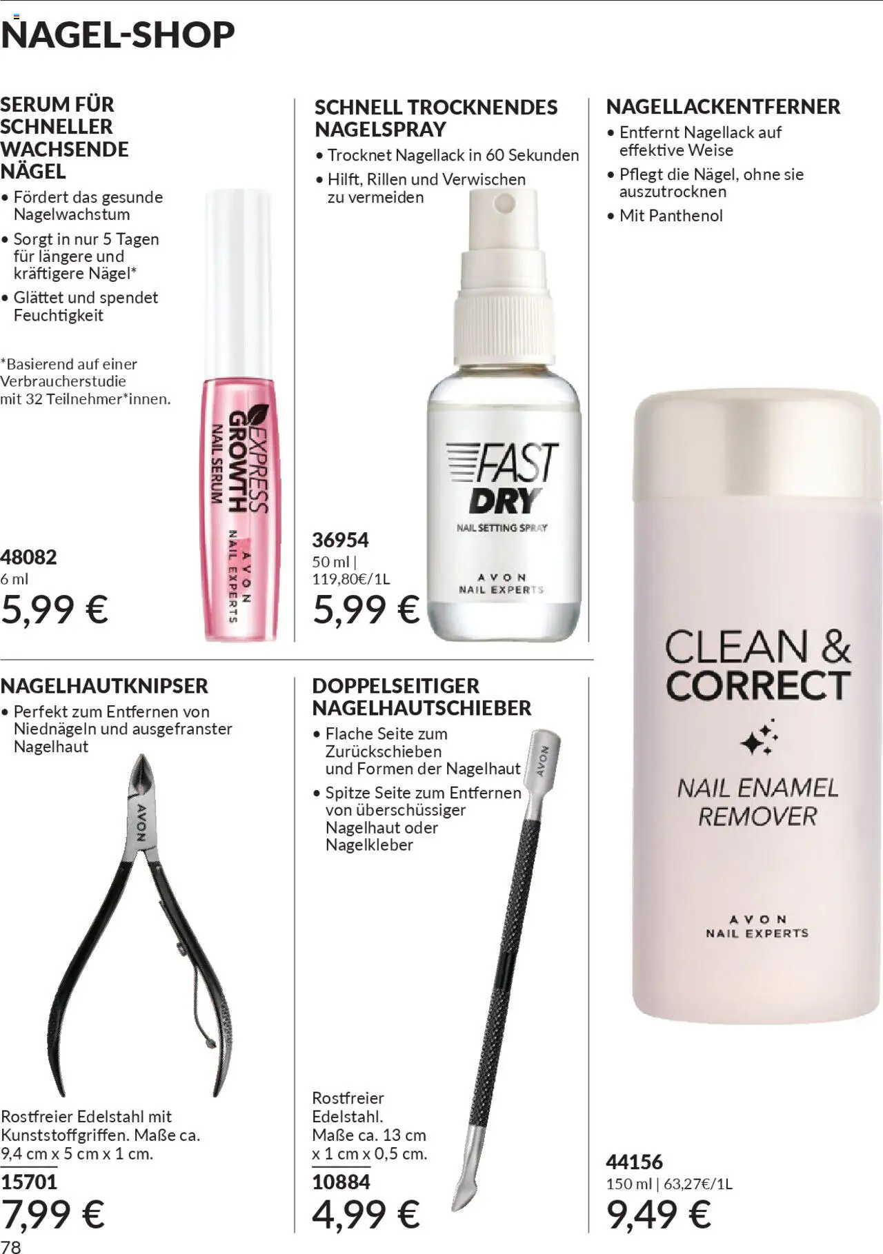 AVON Katalog Oktober 2025 – gültig ab 01.10.2025 | Seite: 80 | Produkte: Nagellack, Serum, Nagellackentferner