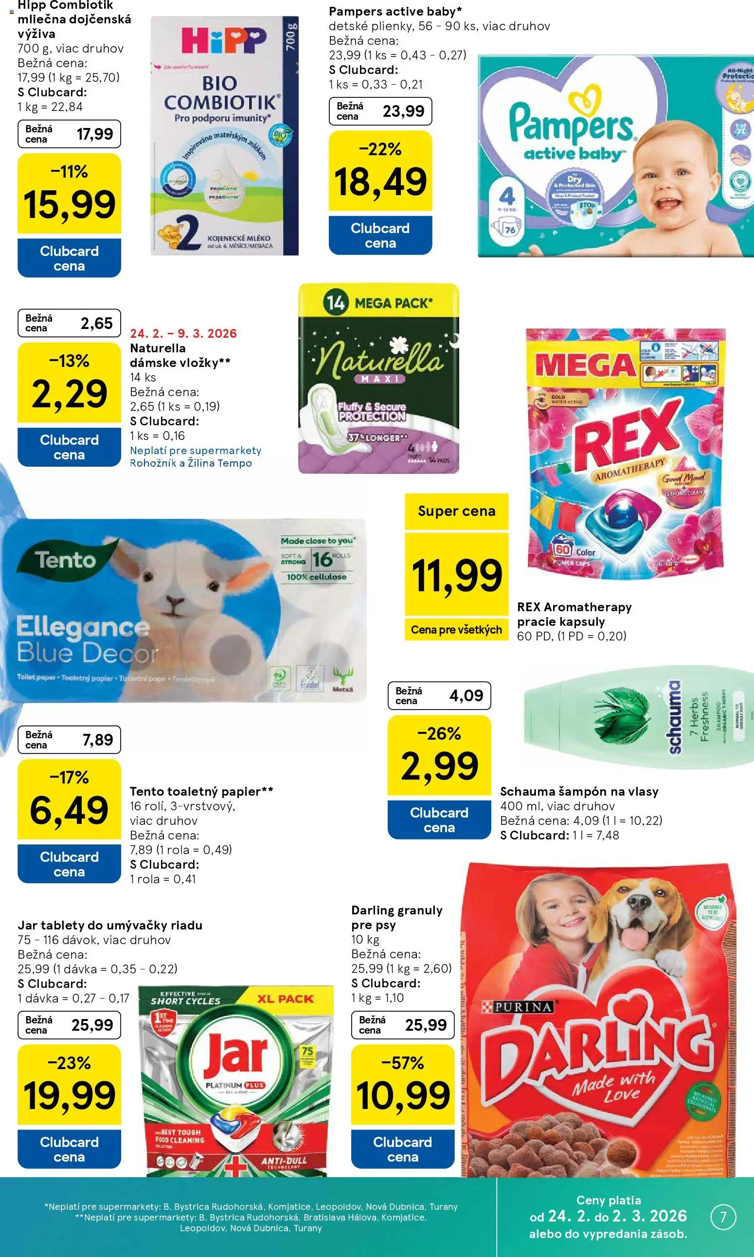 Nové Tesco akcie – leták je platný od 25.02.2026 | Strana: 7 | Produkty: Mop, Šampón, Jar, Pampers