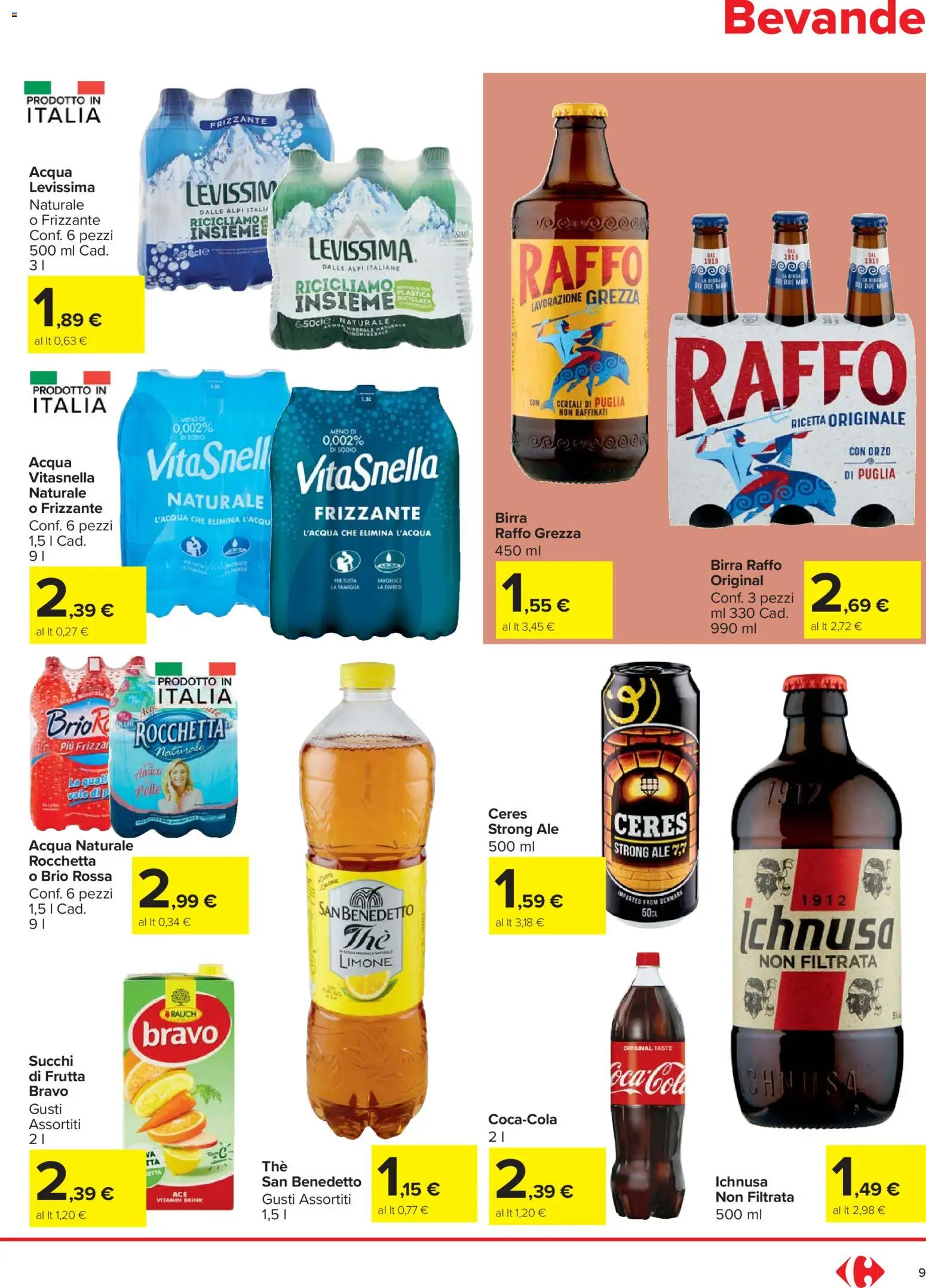 Volantino Carrefour del 27.11.2025 | Pagina: 9 | Prodotti: Cereali, Acqua, Limone, Acqua naturale