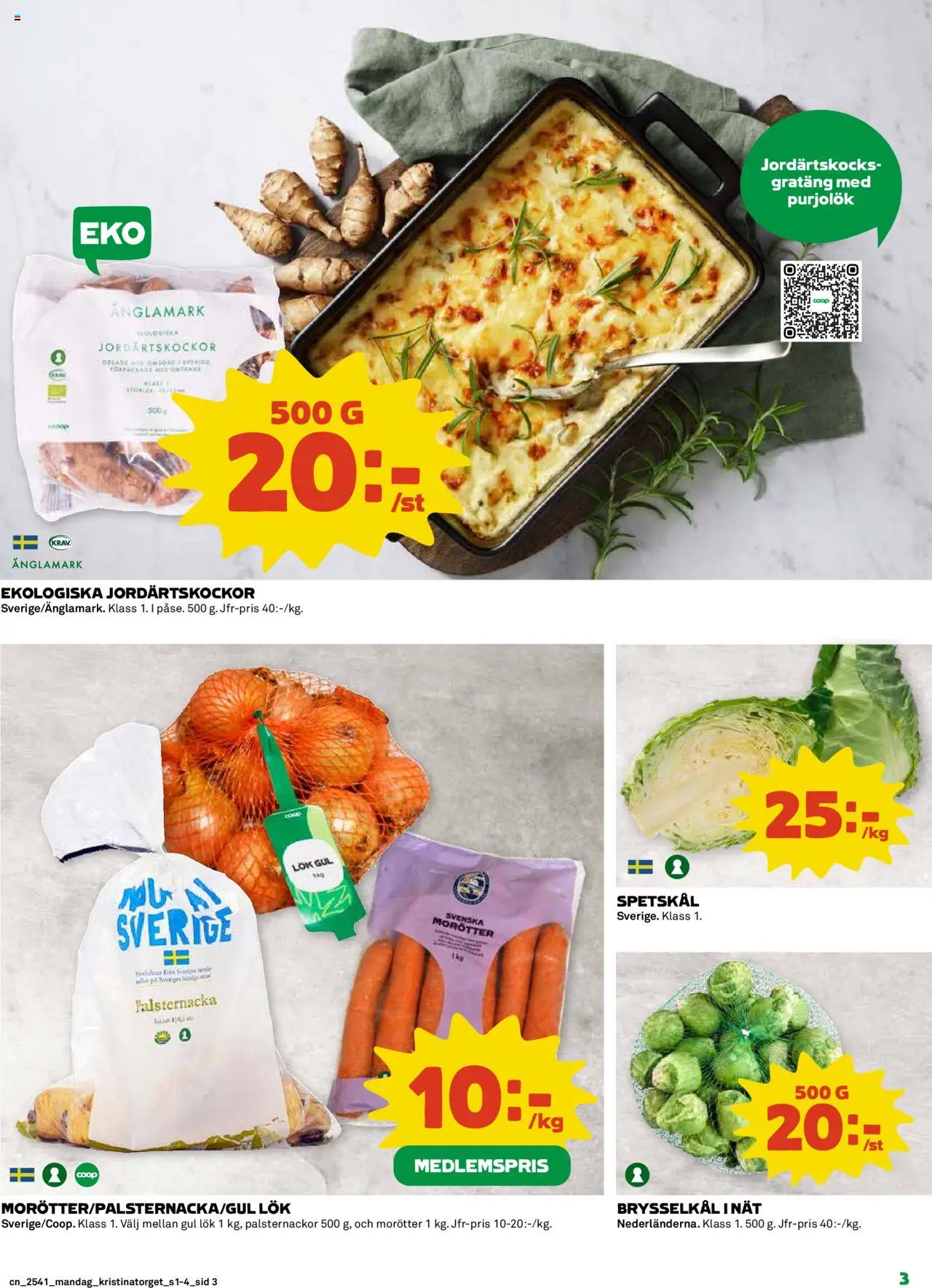 Coop reklamblad aktuell från 06.10.2025 | Sida: 3 | Produkter: Gul lök
