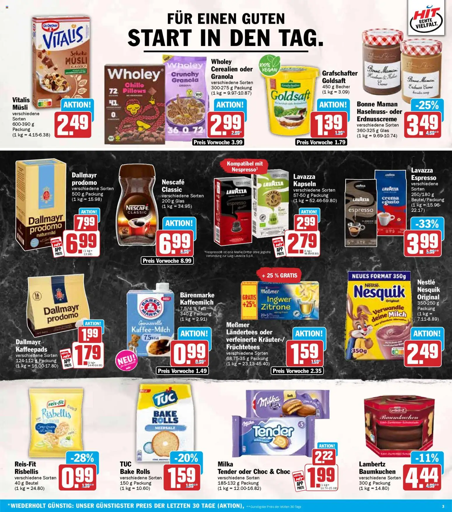 HIT - Baden-Württemberg – gültig ab 03.11.2025 | Seite: 3 | Produkte: Musli, Nescafe, Milch, Bonne maman