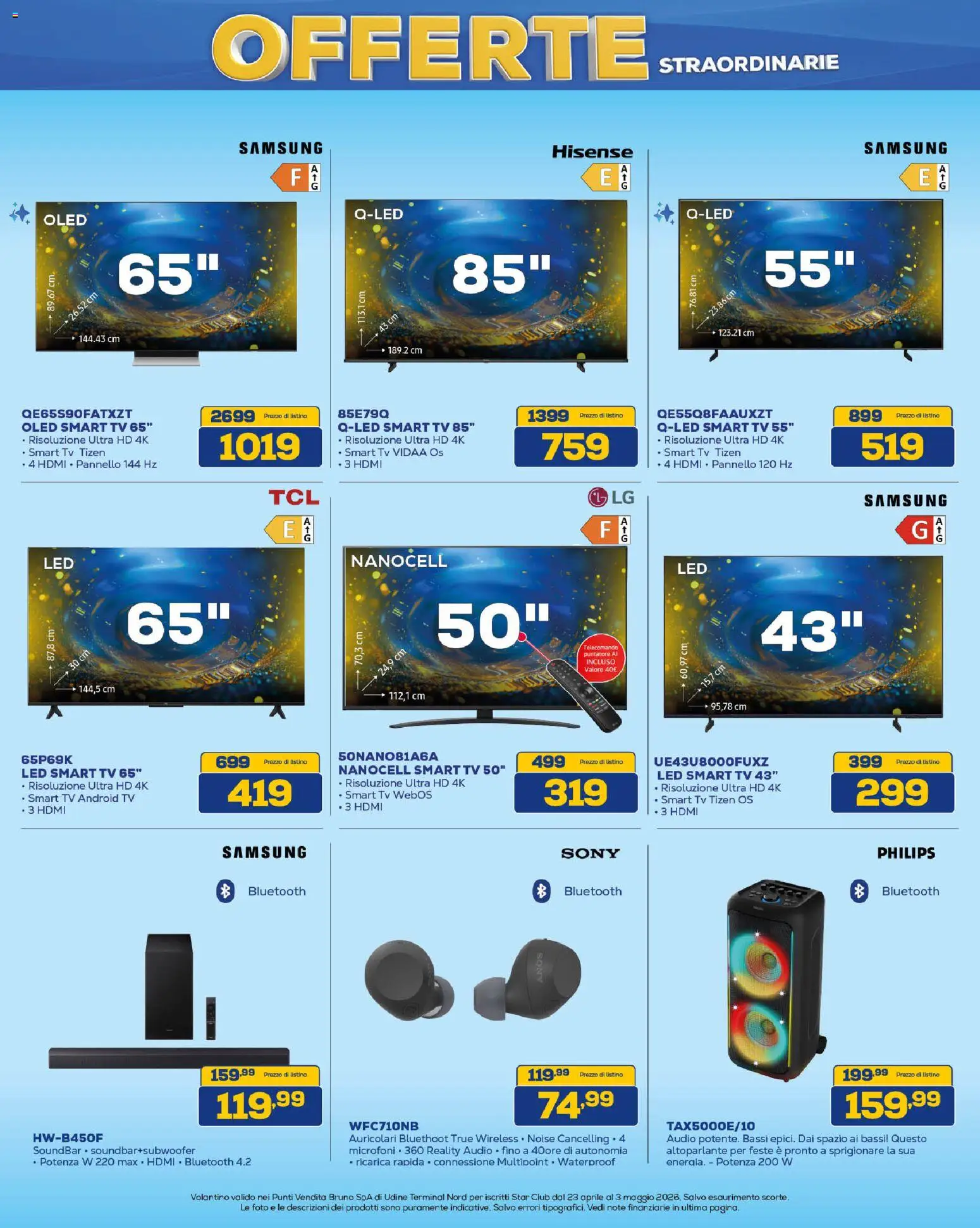 Volantino Euronics del 23.04.2026 | Pagina: 4 | Prodotti: Auricolari, Telecomando, Altoparlante, Samsung