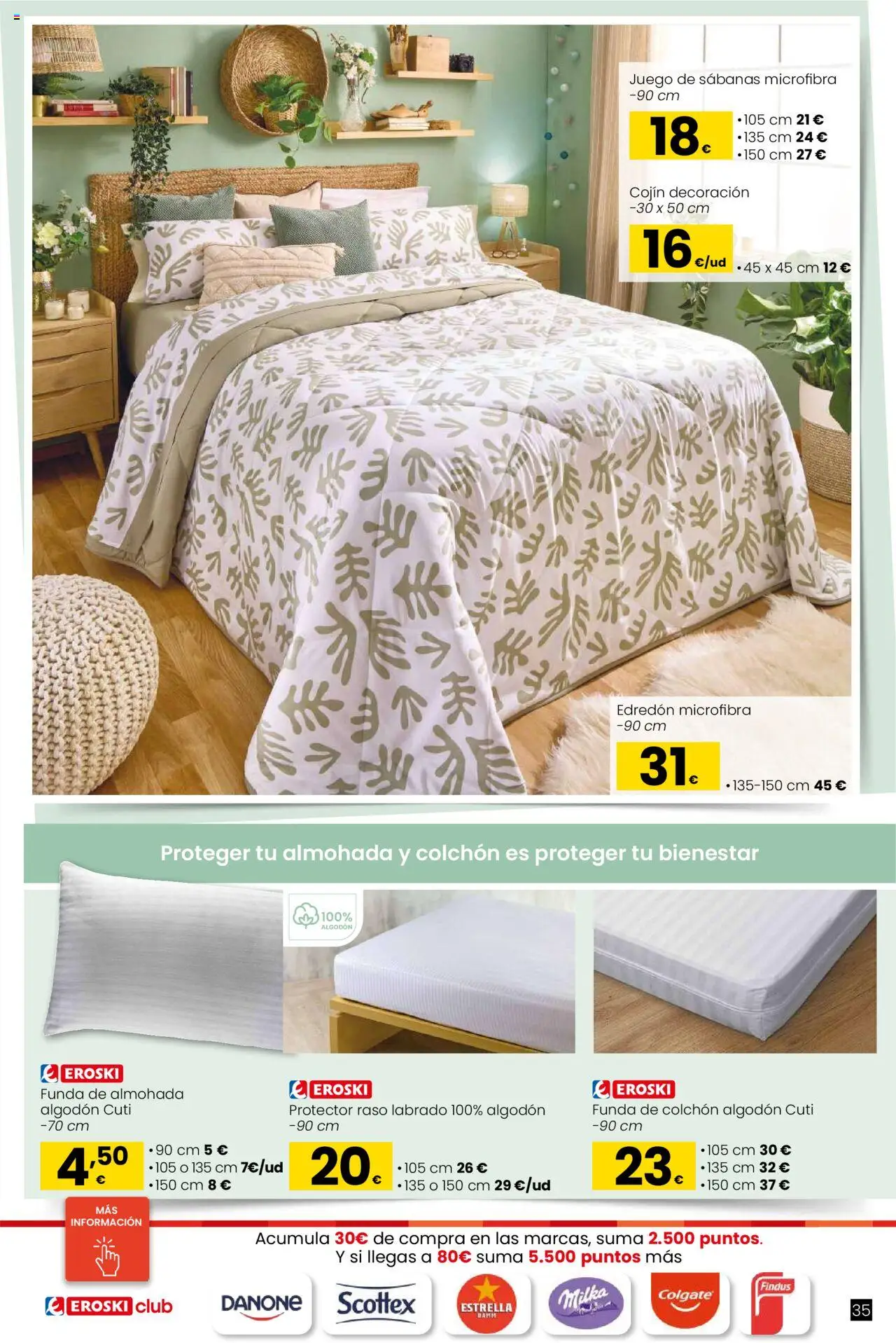 Eroski - Oh! Qué chef │ válido desde el 09.10.2025 | Página: 35 | Productos: Edredón, Colchon, Almohada, Cojín