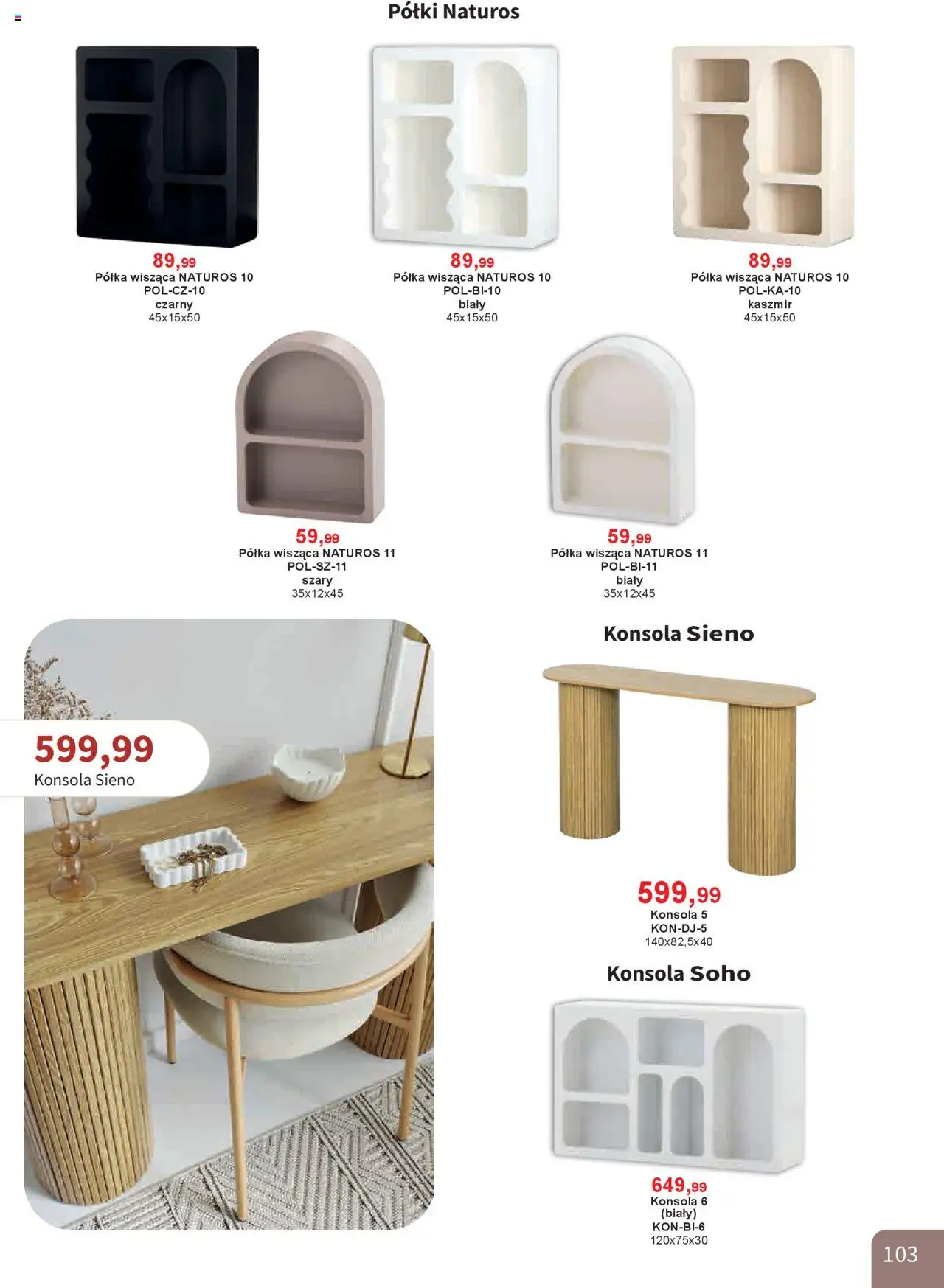 Bodzio Katalog od 01.10.2025 | Strona: 103 | Produkty: Półka, Konsola