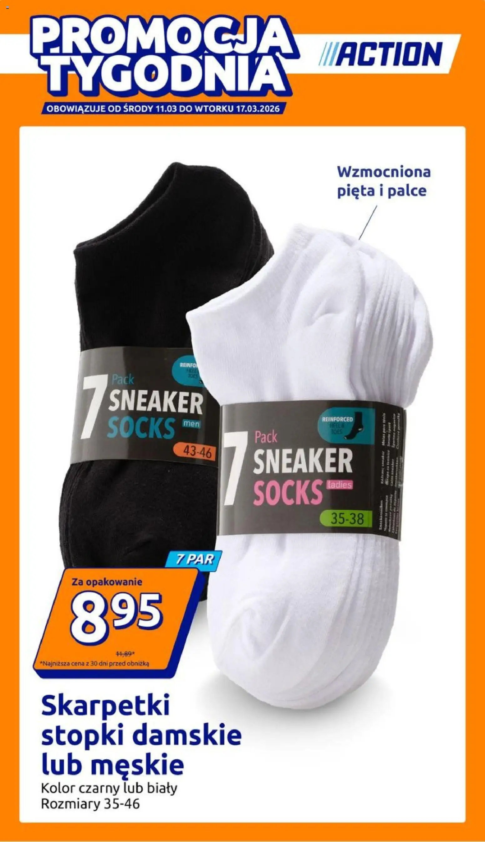 Action gazetka od 11.03.2026 | Strona: 1 | Produkty: Skarpetki
