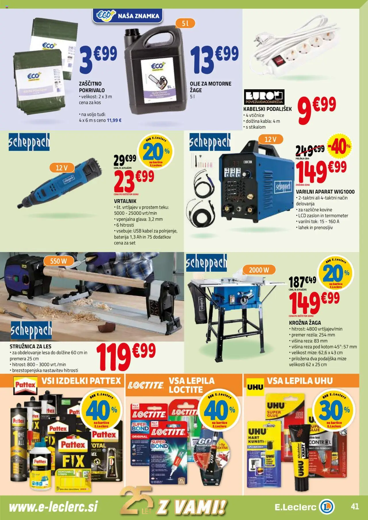 E.leclerc katalog │ velja od 02.07.2025 | Stran: 41 | Izdelki: Kabel, Usb, Termometer, Krožna žaga