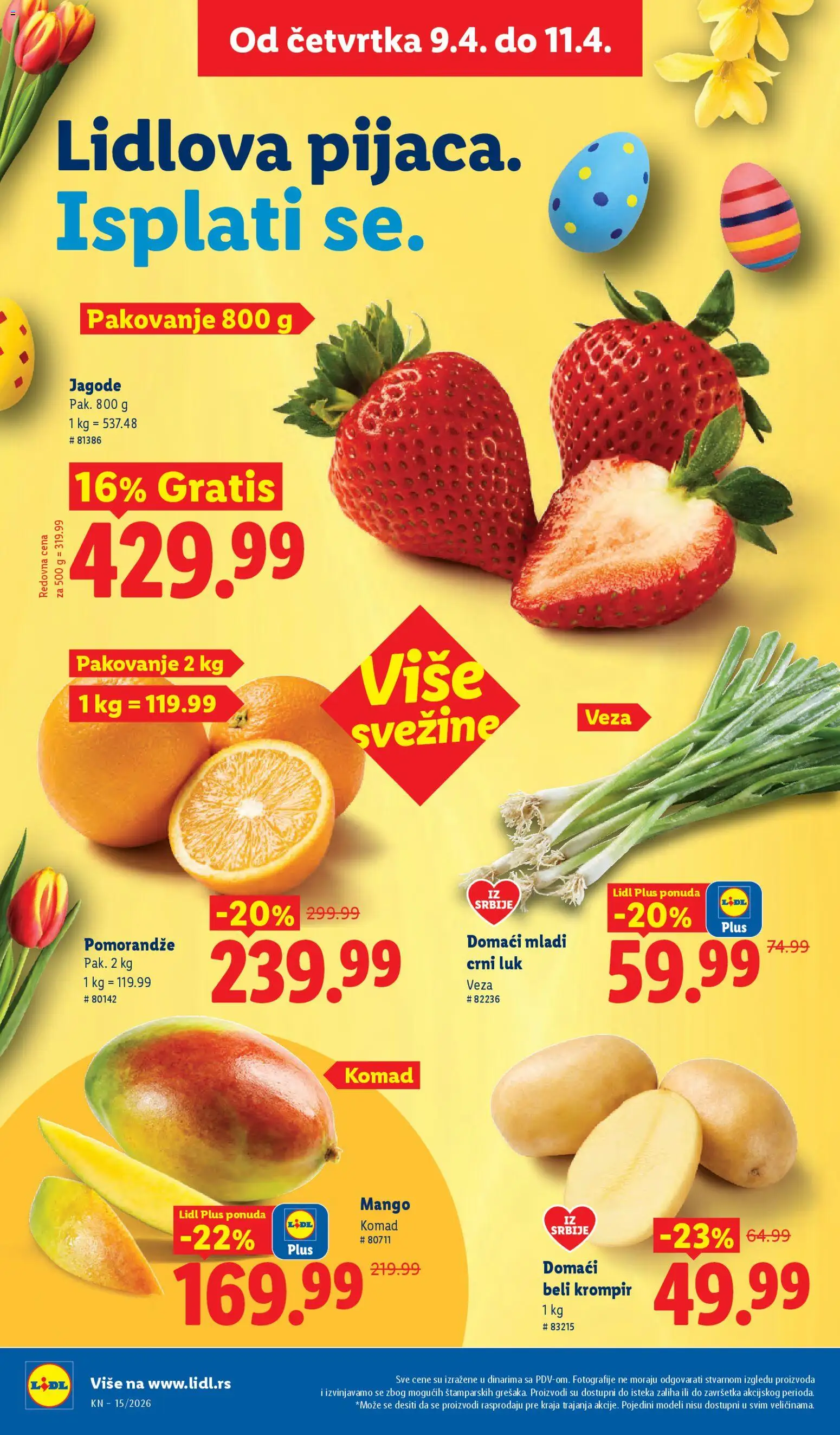 Lidl katalog - važi od 09.04.2026 | Strana: 16 | Proizvode: Krompir, Crni luk, Pakovanje, Beli krompir