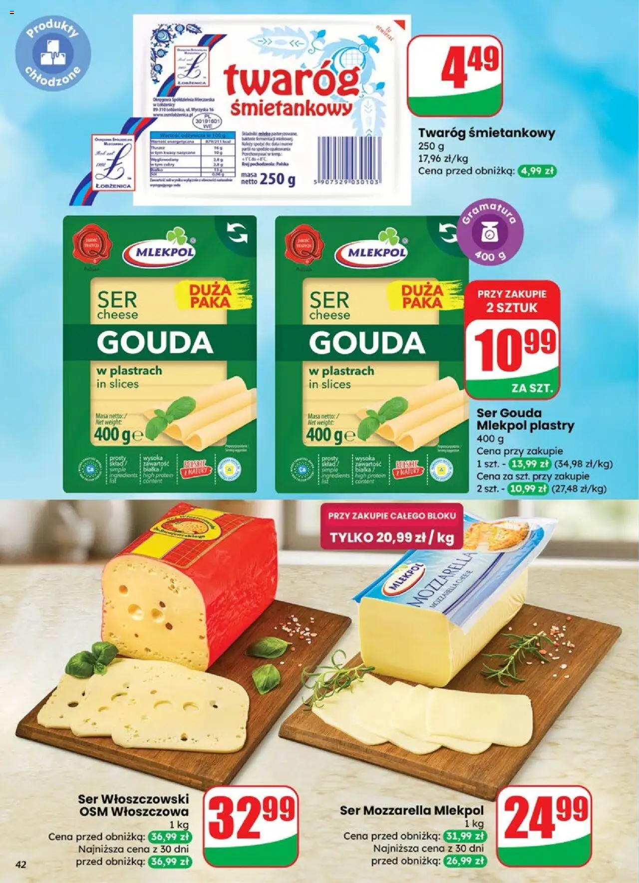 Dino Gazetka od 01.10.2025 | Strona: 42 | Produkty: Mleko, Ser, Twaróg, Ser gouda
