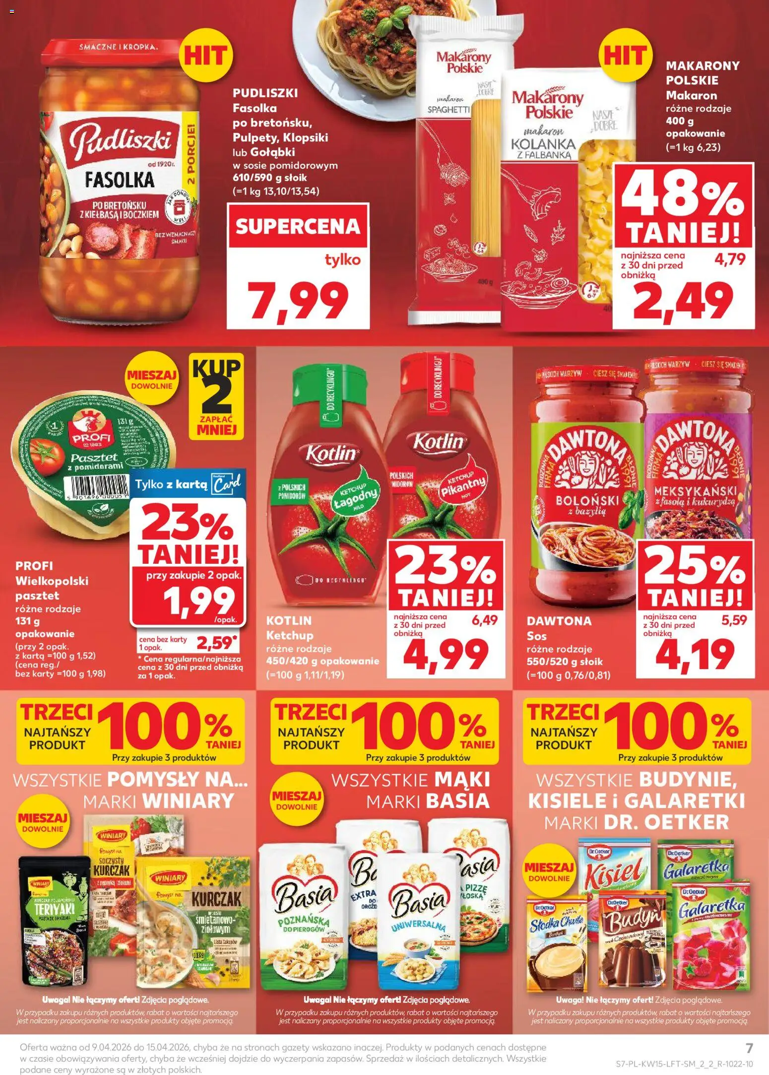 Kaufland Polsko leták od 09.04.2026 | Strana: 7 | Produkty: Karty, Makarony