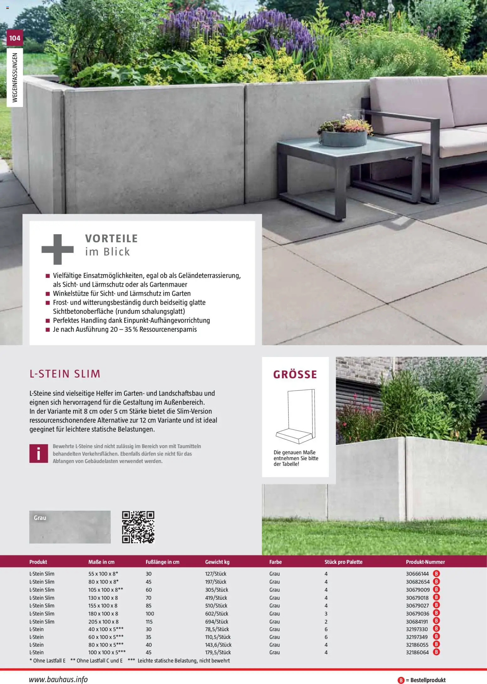 Bauhaus Gartenbaumaterialien gültig ab 01.04.2026 | Seite: 104 | Produkte: Gewicht