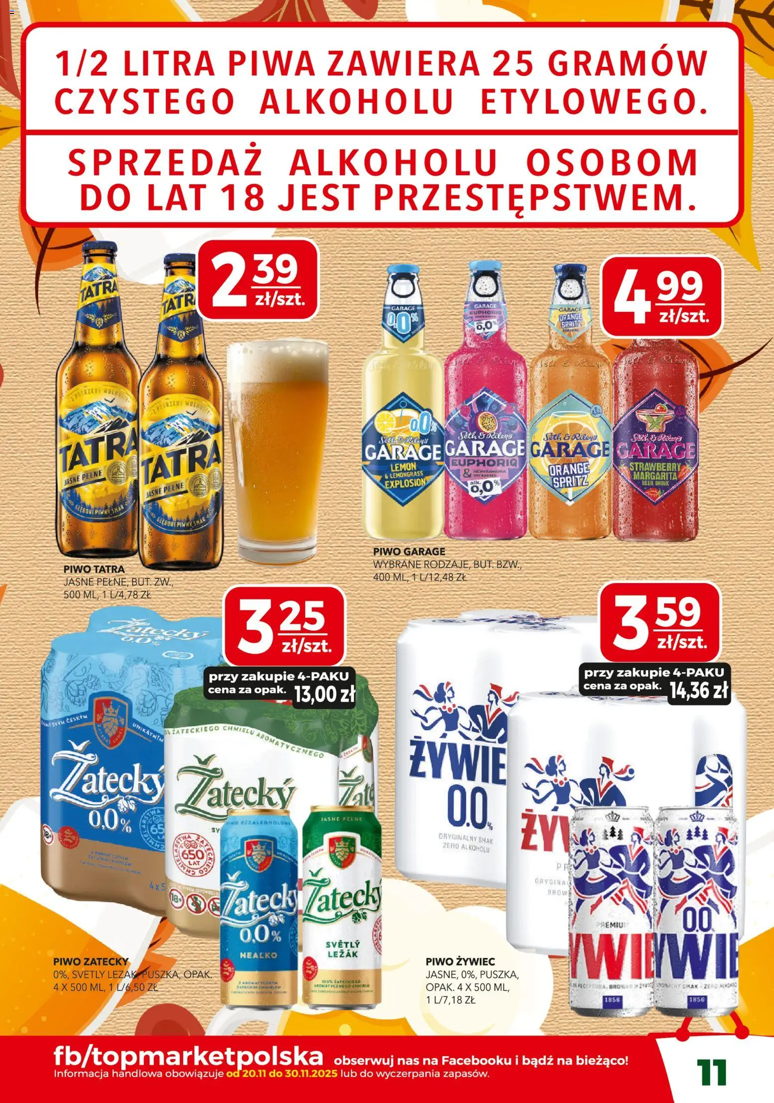 Top Market Gazetka od 20.11.2025 | Strona: 11 | Produkty: Leżak, Piwo