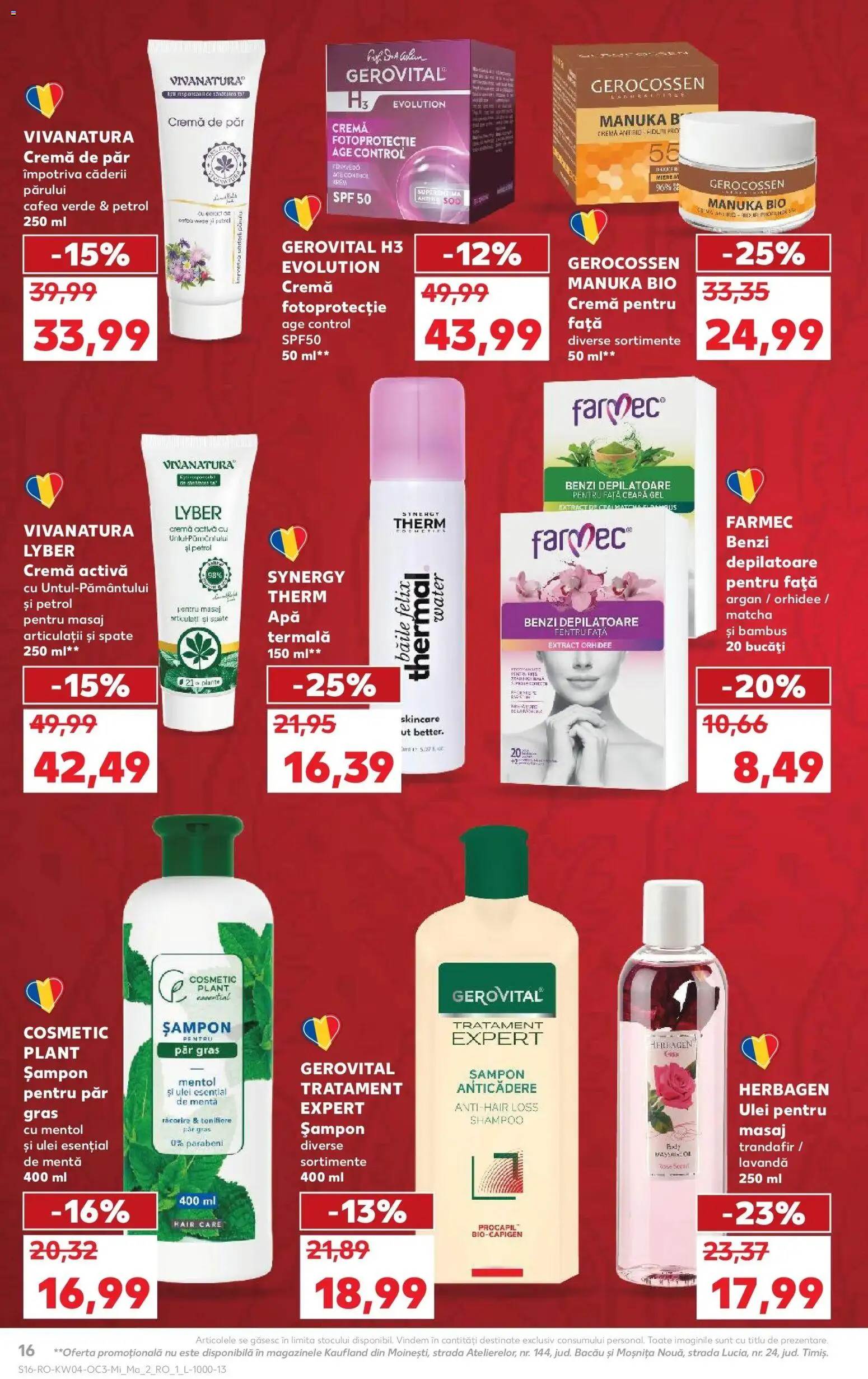 Noul catalog Kaufland – valabil de la 21.01.2026 | Pagină: 16 | Produse: Şerit ödül, Trandafir, Cremă, Ulei