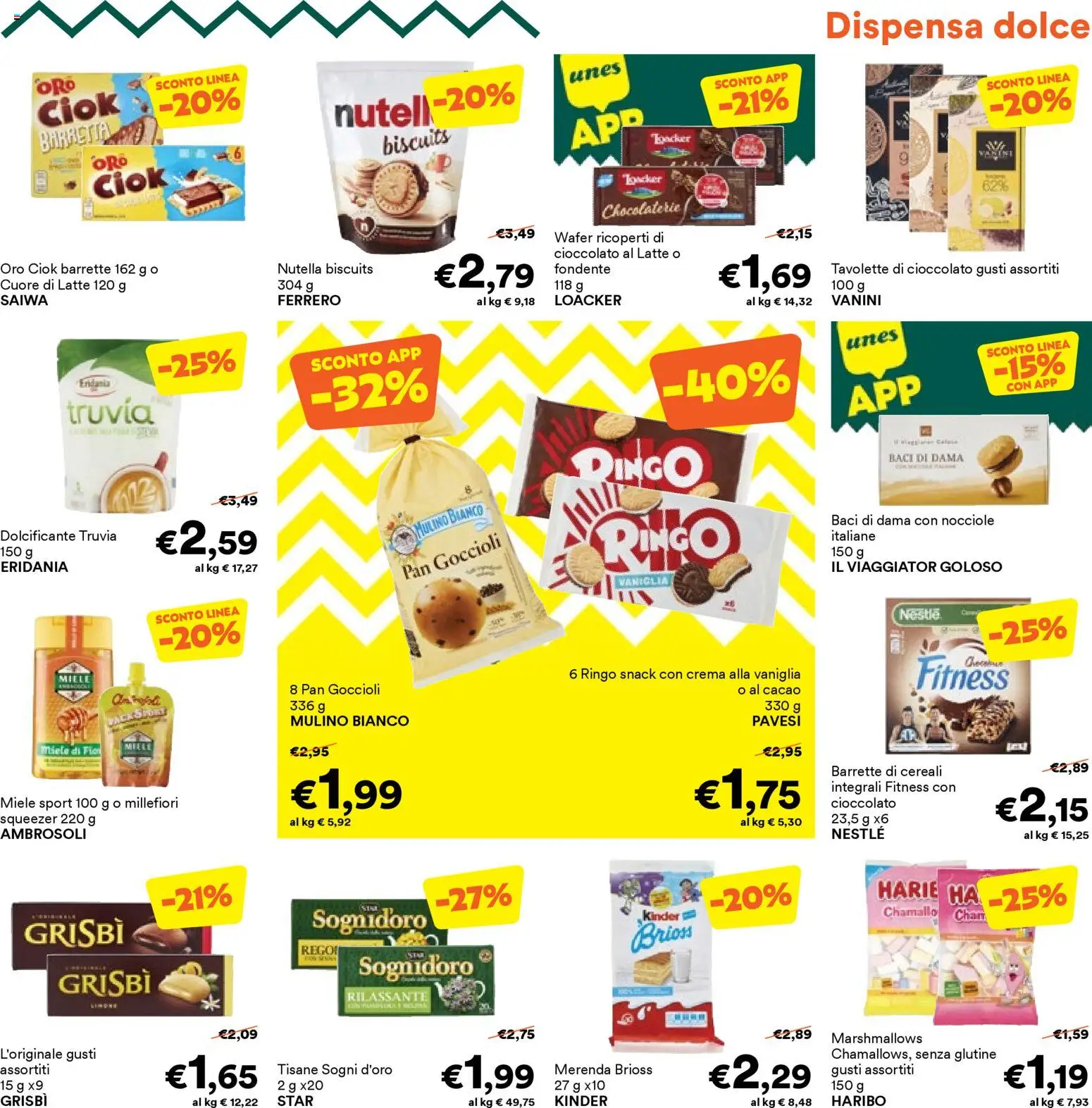 Volantino Unes del 06.04.2026 | Pagina: 11 | Prodotti: Dolcificante, Cereali, Nutella, Cacao