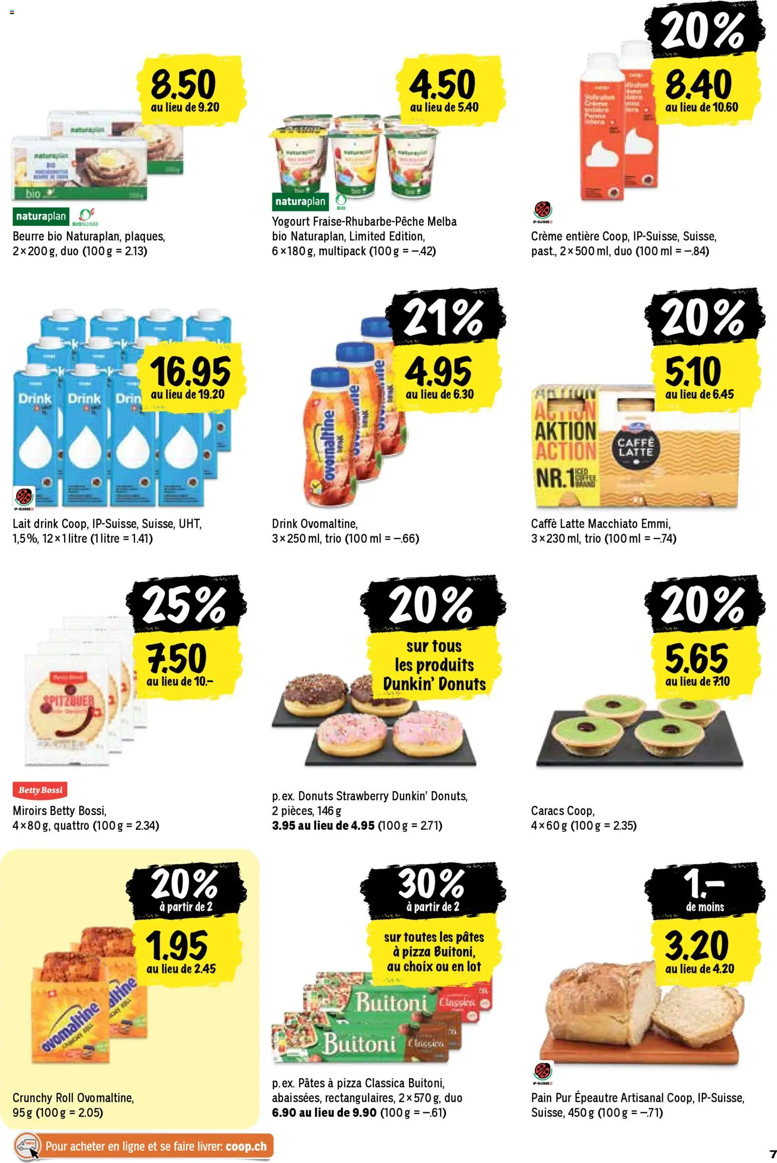 Coop aktionen FR – gültig ab 16.04.2026 | Seite: 7 | Produkte: Donuts, Butter, Pizza, Creme
