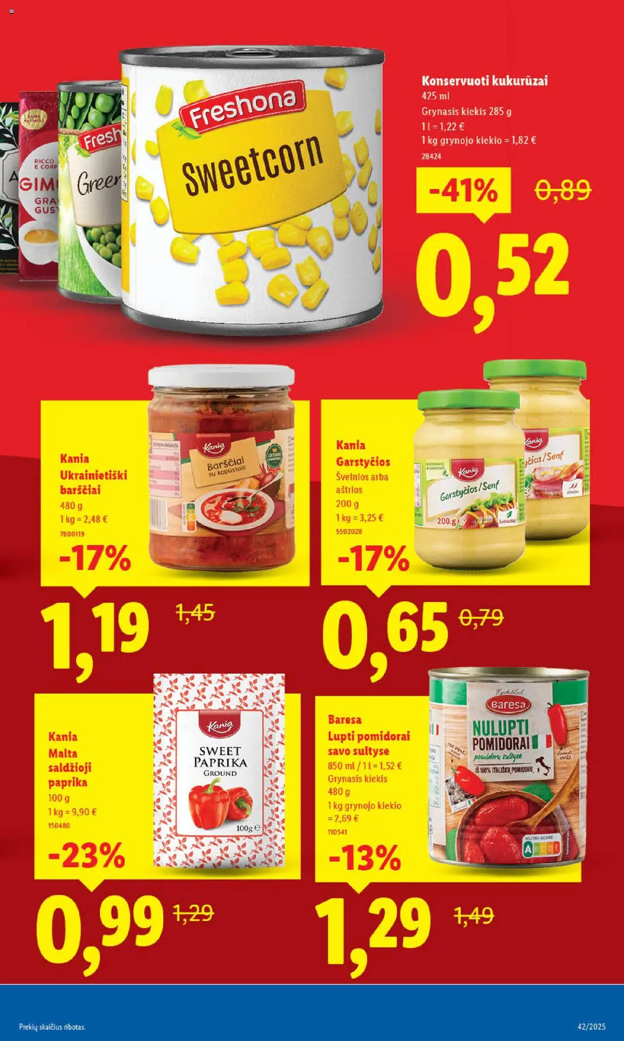 LIDL akcijos nuo 16.10.2025 | Puslapis: 5 | Prekių: Paprika, Kukurūzai, Pomidorai
