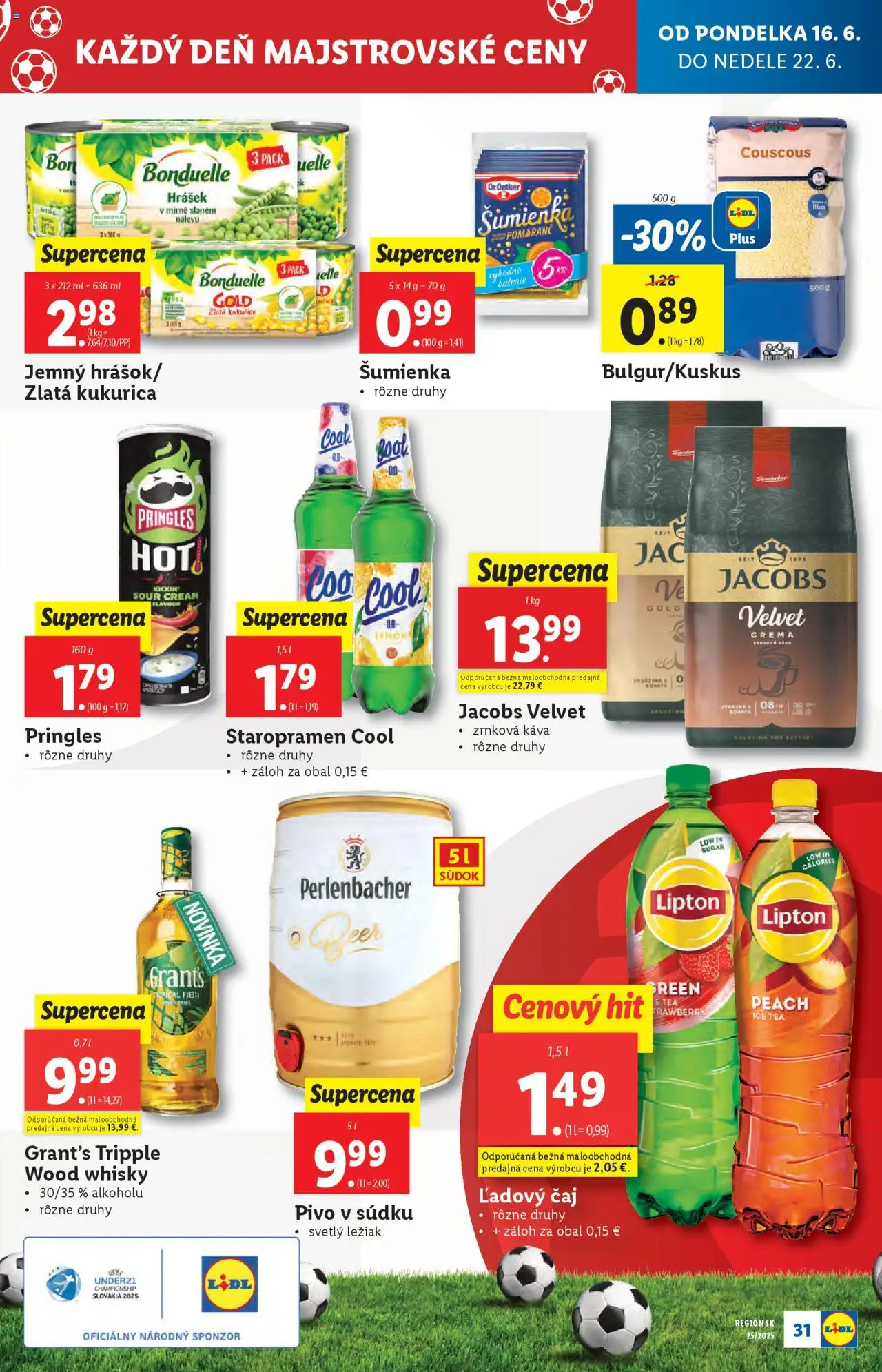 Lidl leták │ platný od 16.06.2025 | Strana: 35 | Produkty: Jacobs Velvet, Káva, Pringles, Zrnková káva