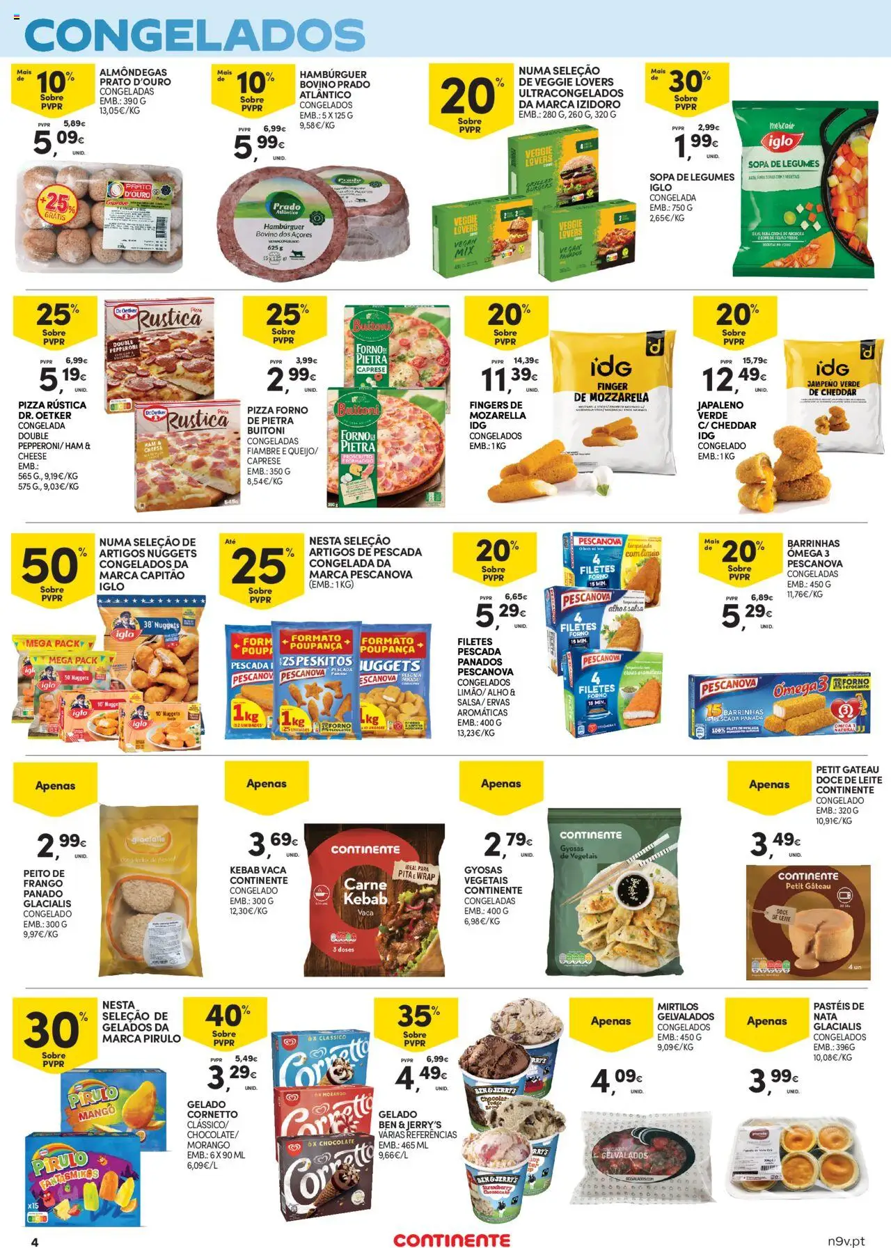 Continente - Açores │ válido de 16.10.2025 | Página: 4 | Produtos: Frango, Chocolate, Cheddar, Creme