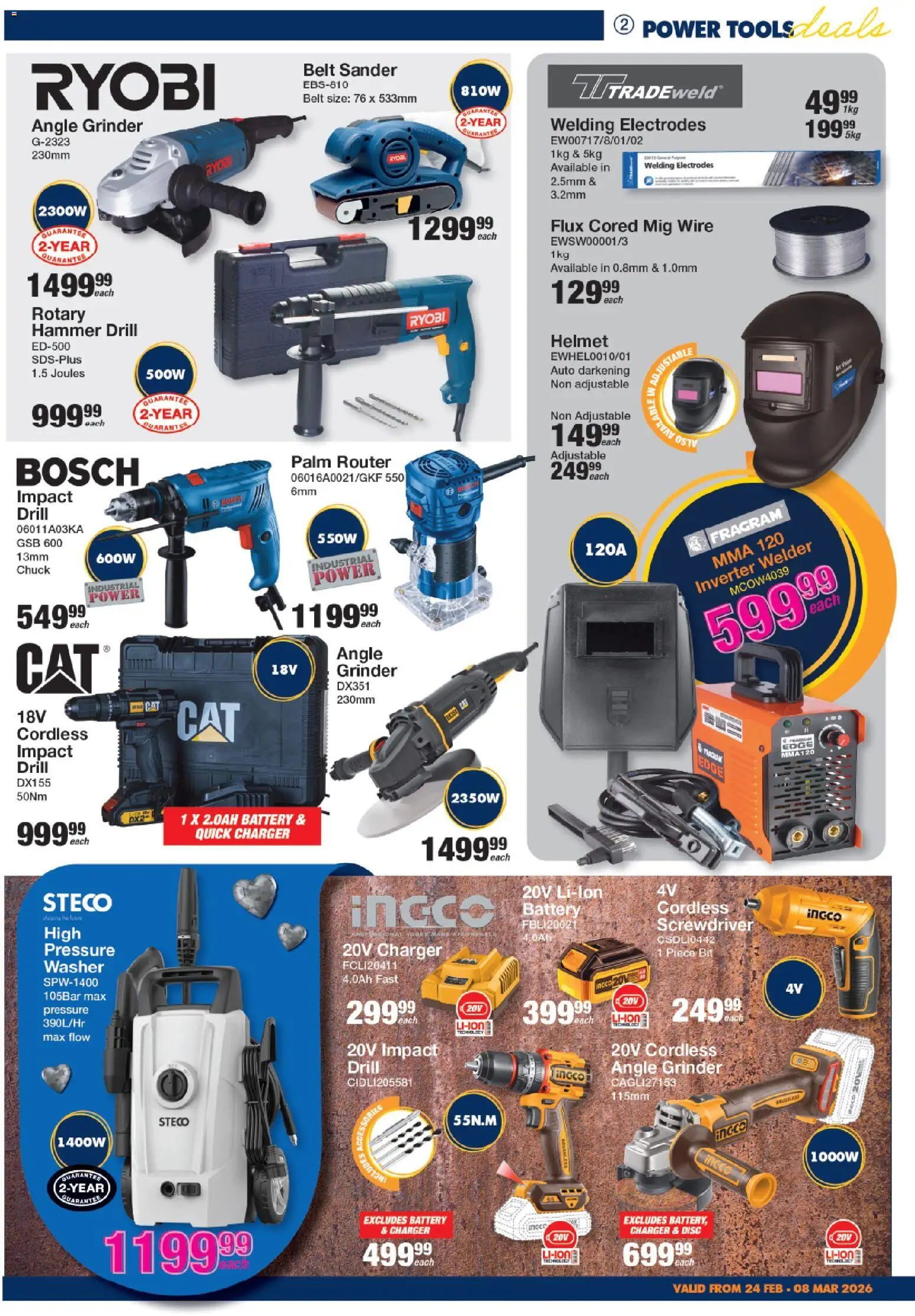 New MICA catalogue – valid from 24.02.2026 | Page: 2 | Products: Rotary hammer, Charger, Hammer, Angle grinder