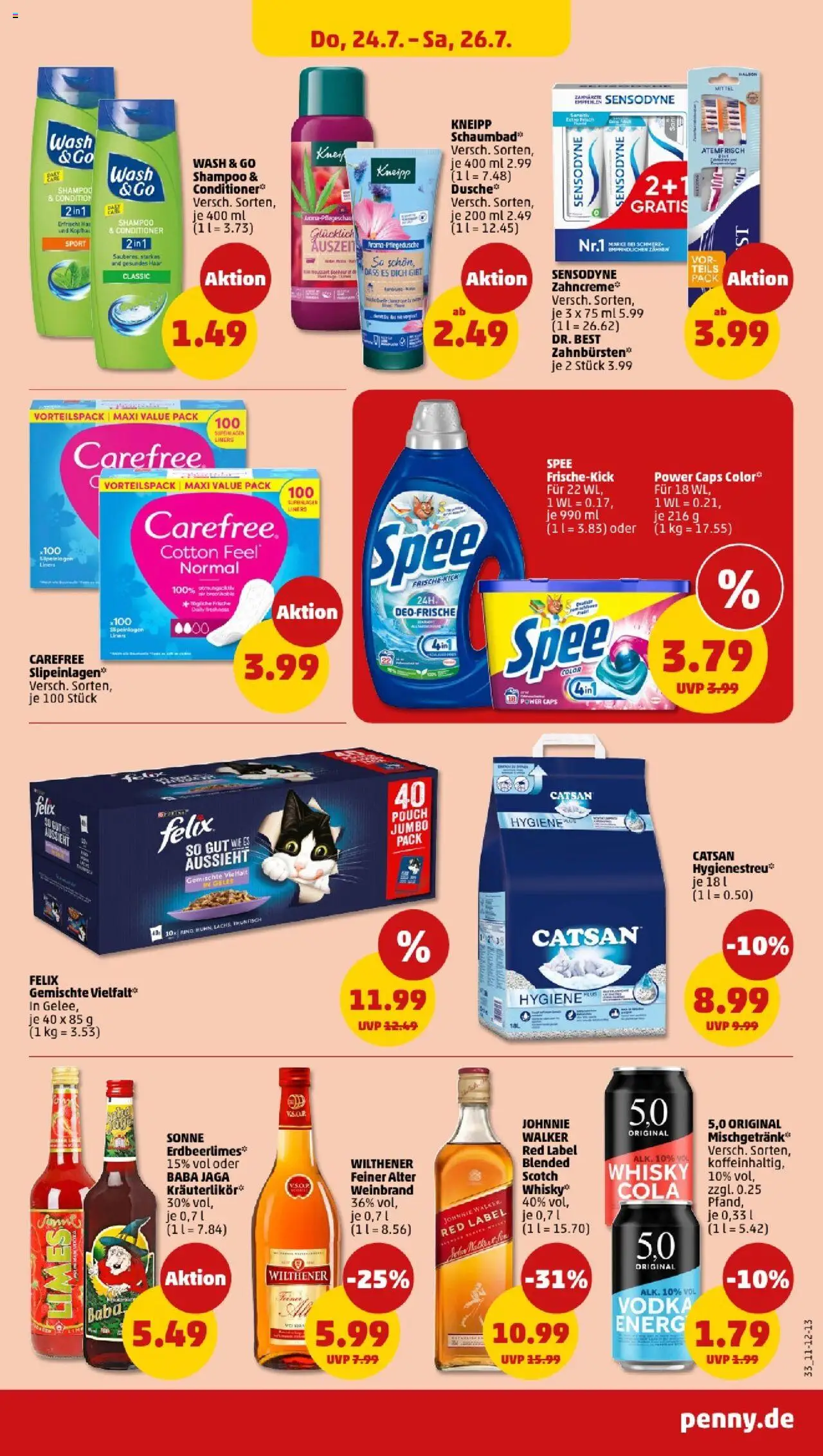 Penny - Mecklenburg-Vorpommern - gültig ab dem 21.07.2025 | Seite: 33 | Produkte: Cola, Thunfisch, Spee, Vodka