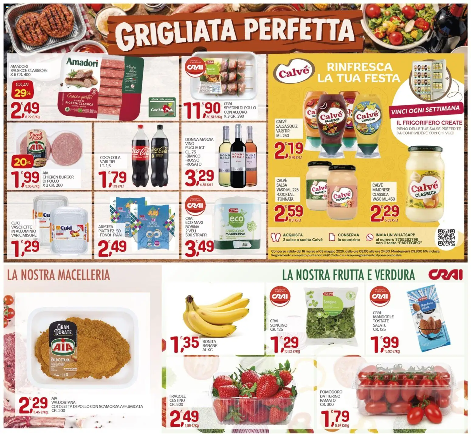 Volantino CRAI del 26.03.2026 | Pagina: 4 | Prodotti: Fragole, Maionese, Spiedini, Coca Cola
