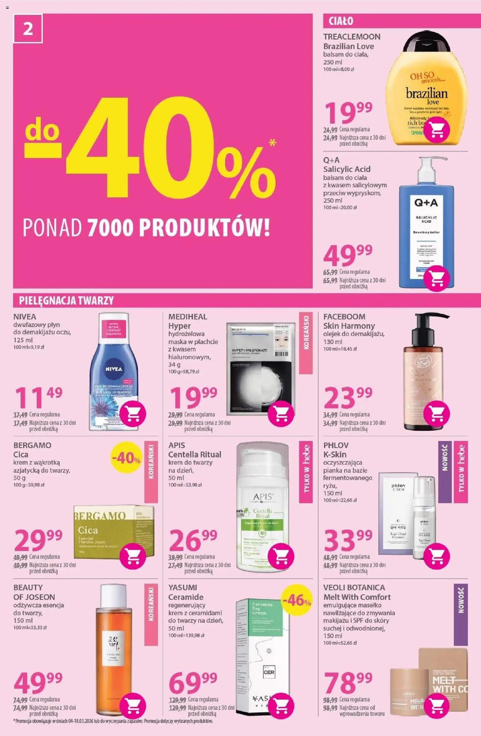 Hebe gazetka od 04.03.2026 | Strona: 2 | Produkty: Body, Płyn do demakijażu oczu, Krem, Krem do twarzy