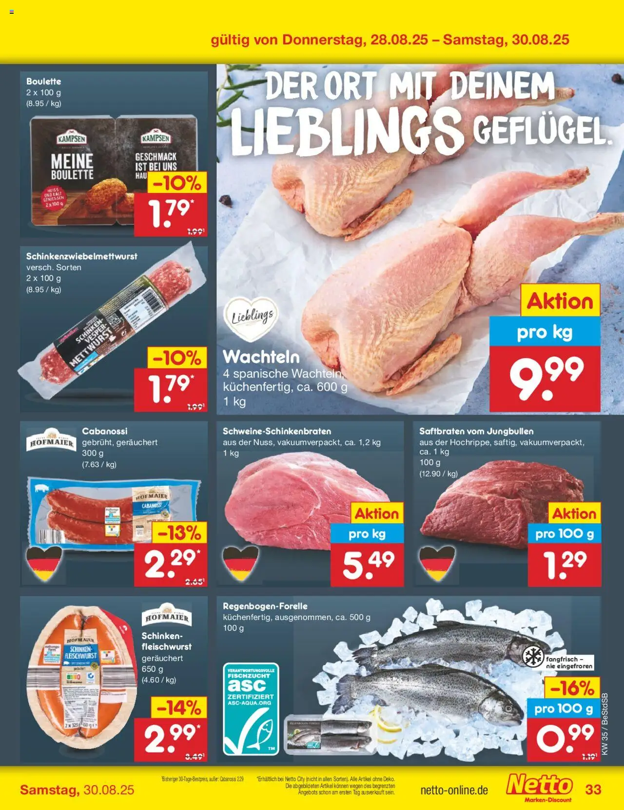 Netto Marken-Discount Prospekt 	 - gültig ab dem 25.08.2025 | Seite: 49 | Produkte: Schinken
