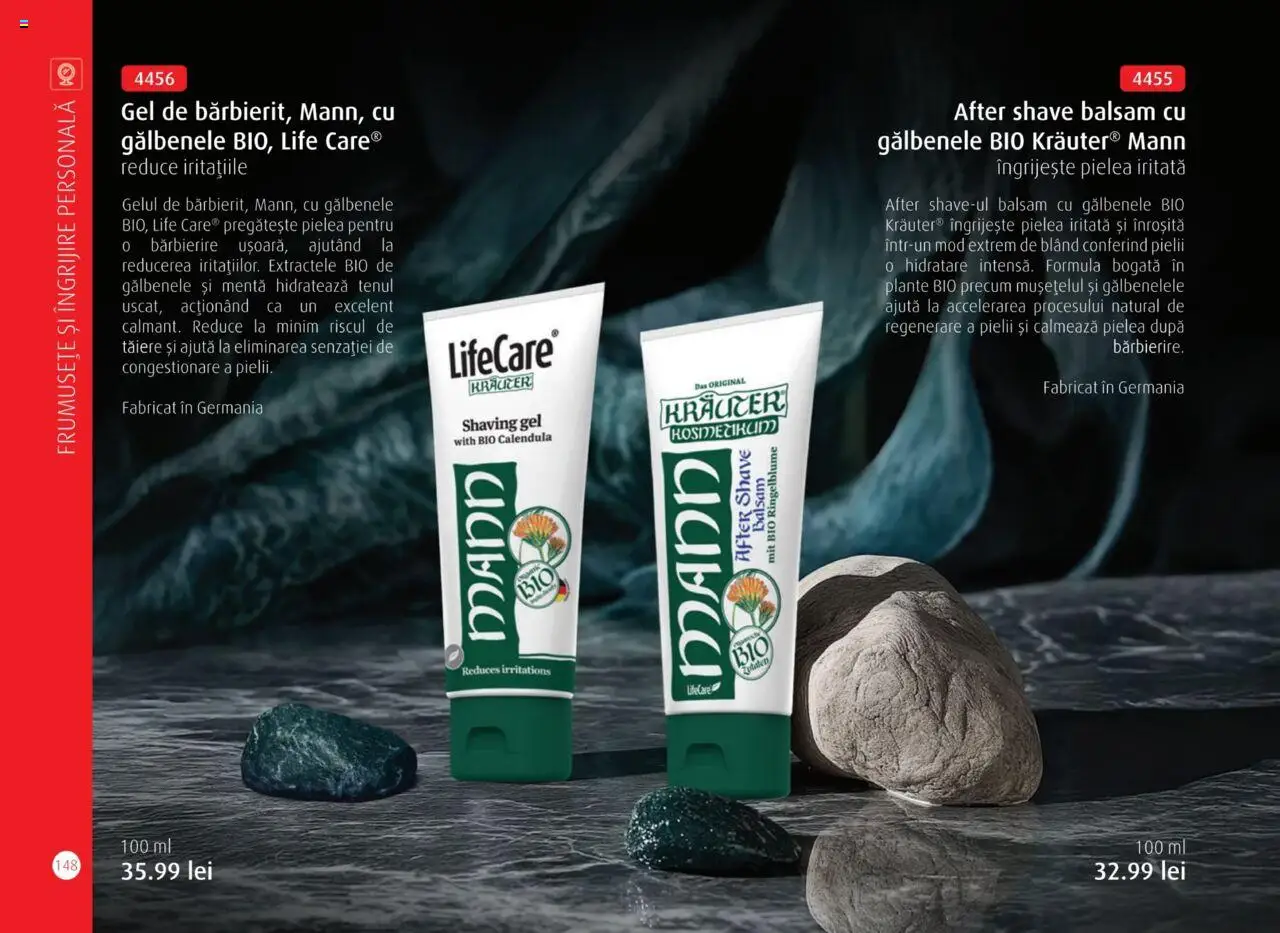 Life Care catalog - Aprilie/Octombrie – valabil de la 01.04.2025 | Pagină: 150 | Produse: Şerit ödül, After shave, Balsam