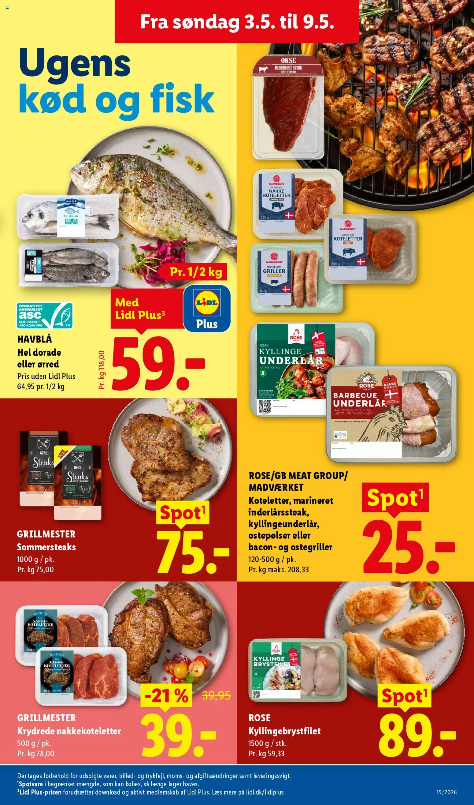 Lidl tilbudsavis – gyldig fra 03.05.2026 | Side: 3 | Produkter: Fisk, Koteletter, Bacon, Søm