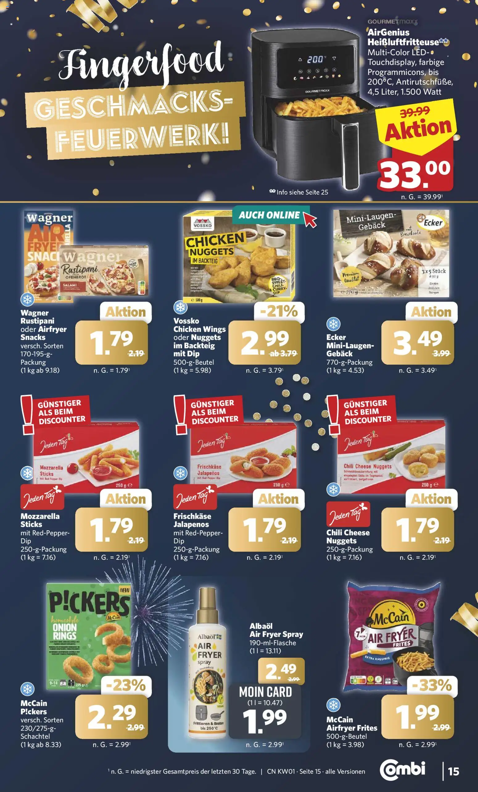Combi Prospekt 	 – gültig ab 29.12.2025 | Seite: 15 | Produkte: Chili, Salami, Heißluftfritteuse, Frischkase