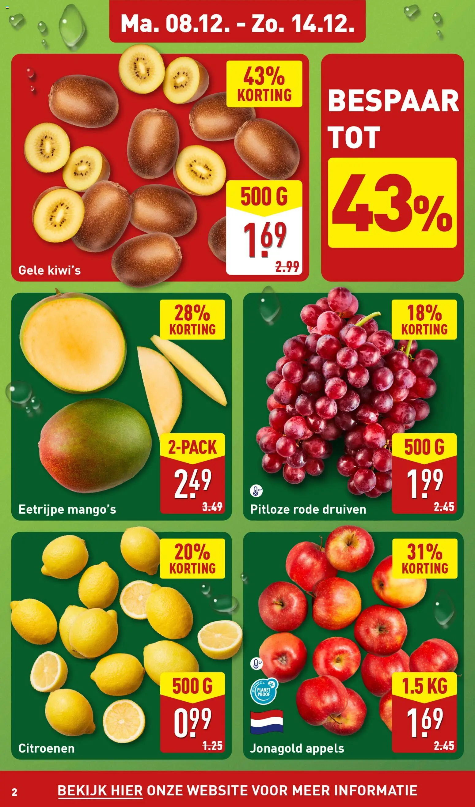 {H1} | Pagina: 2 | Producten: Appels, Druiven, Kiwi's