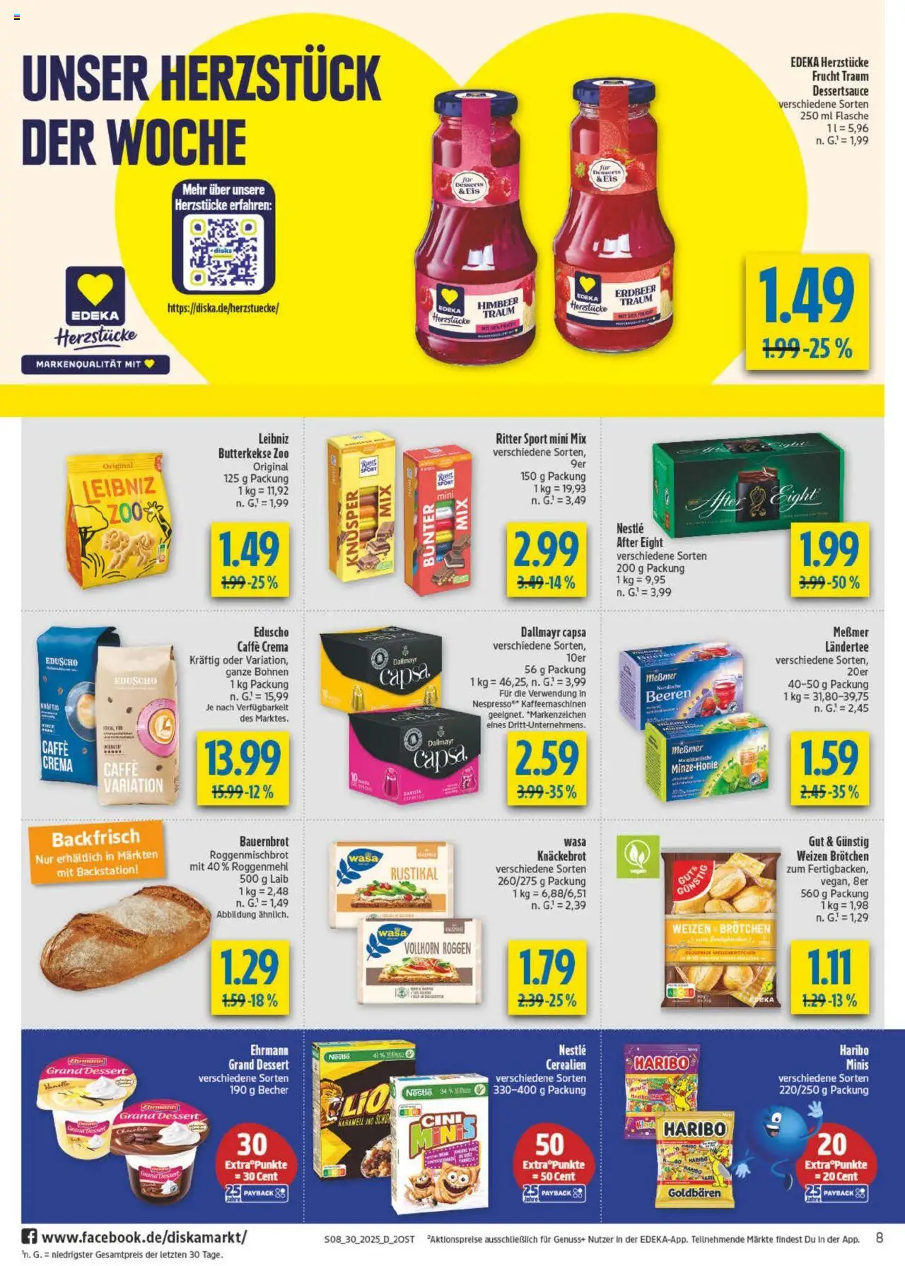 Diska Prospekt 	 - gültig ab dem 21.07.2025 | Seite: 8 | Produkte: Haribo, Messmer, Ritter sport, Butterkekse