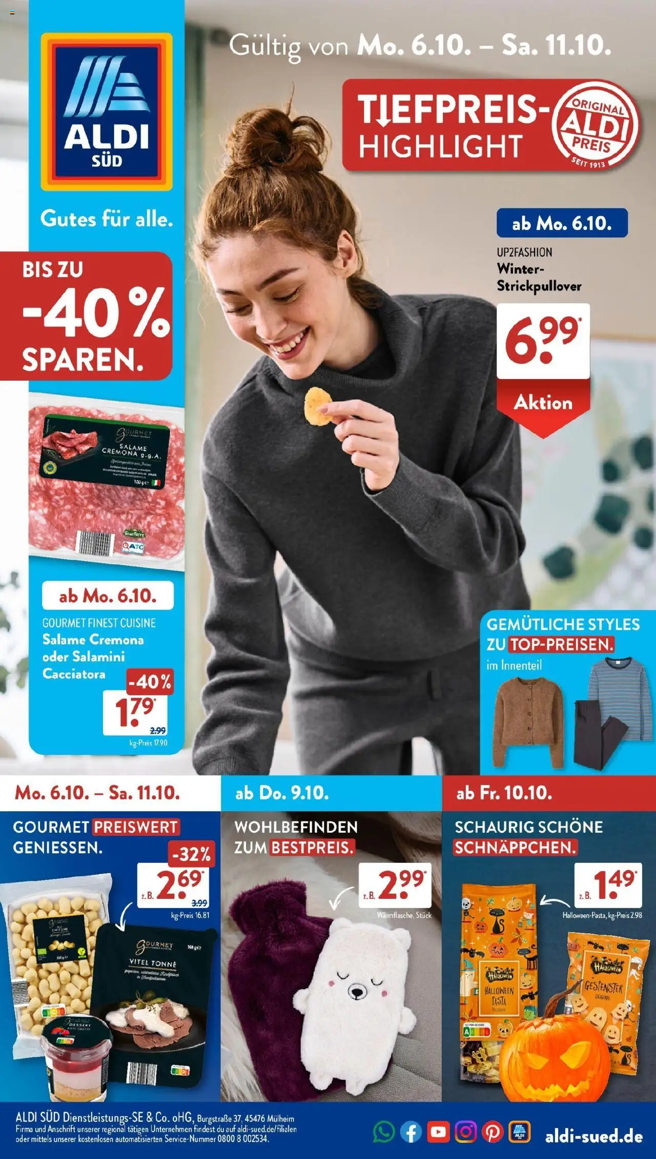 Aldi Süd - Aldi Süd: Wochenangebote – gültig ab 06.10.2025 | Seite: 1 | Produkte: Up2fashion