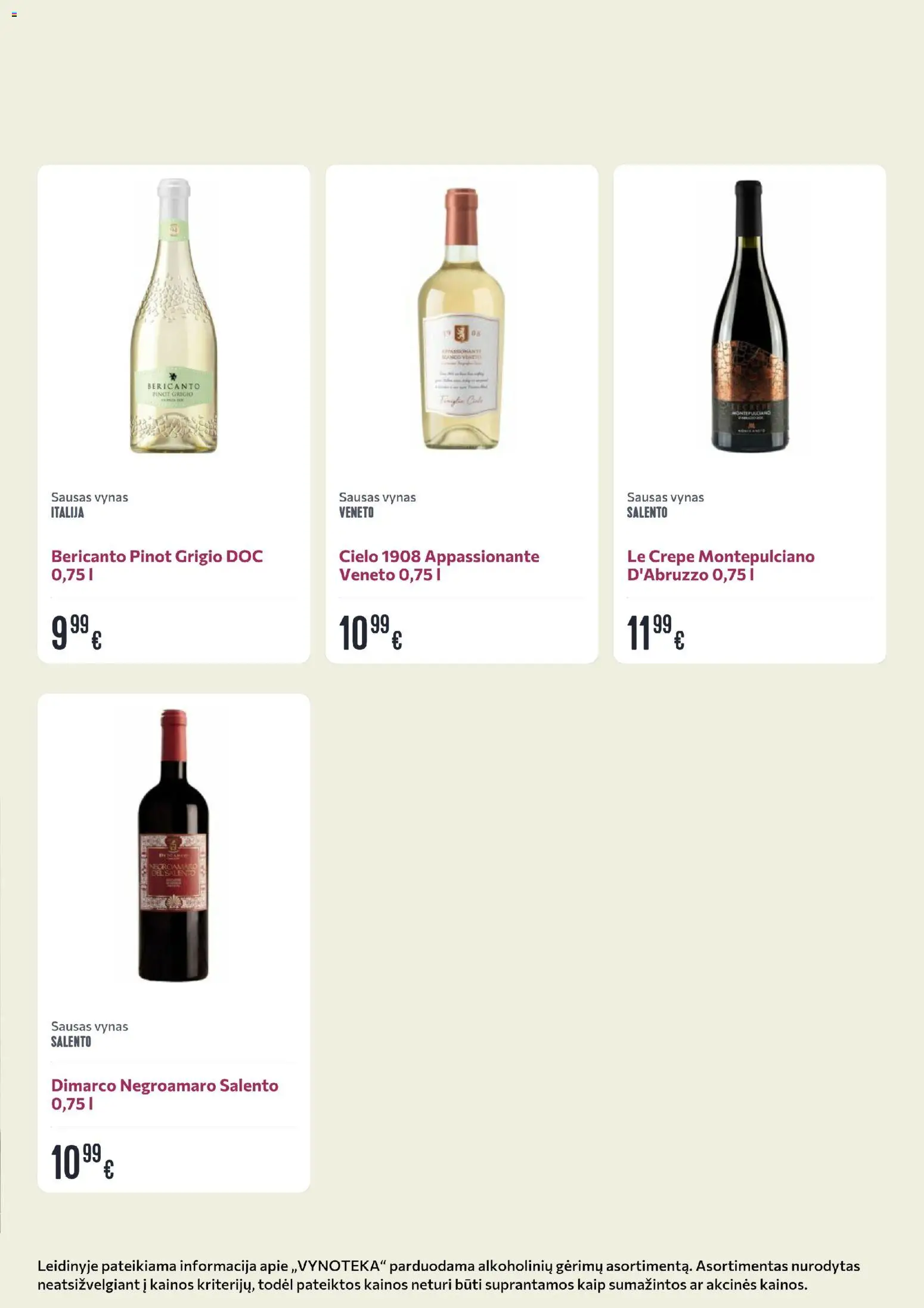 VYNOTEKA akcijos nuo 29.12.2025 | Puslapis: 20 | Prekių: Vynas