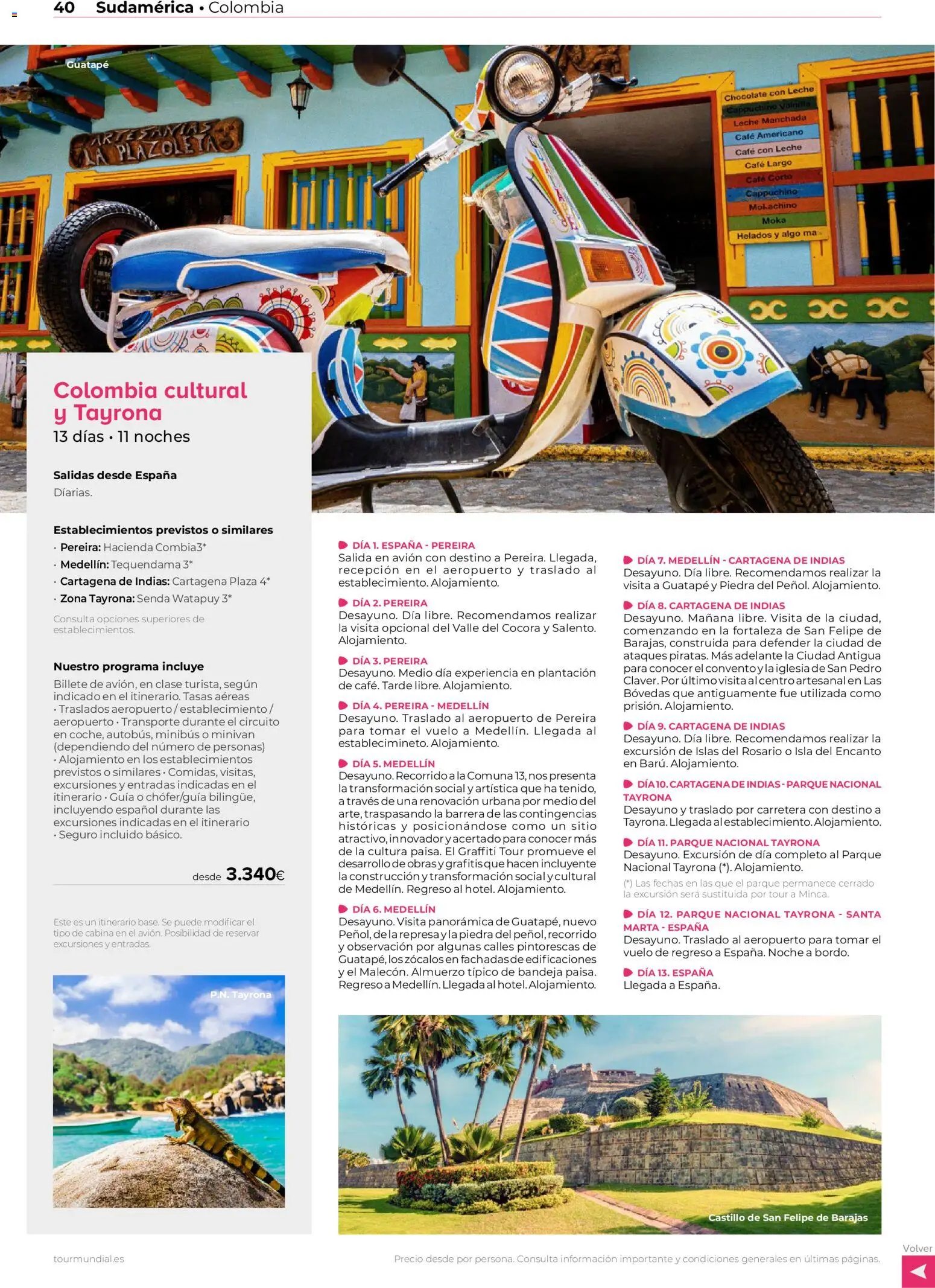 Viajes El Corte Inglés Centroamérica y Sudamérica │ válido desde el 01.01.2026 | Página: 39 | Productos: Café con leche, Leche, Chocolate con leche, Bandeja