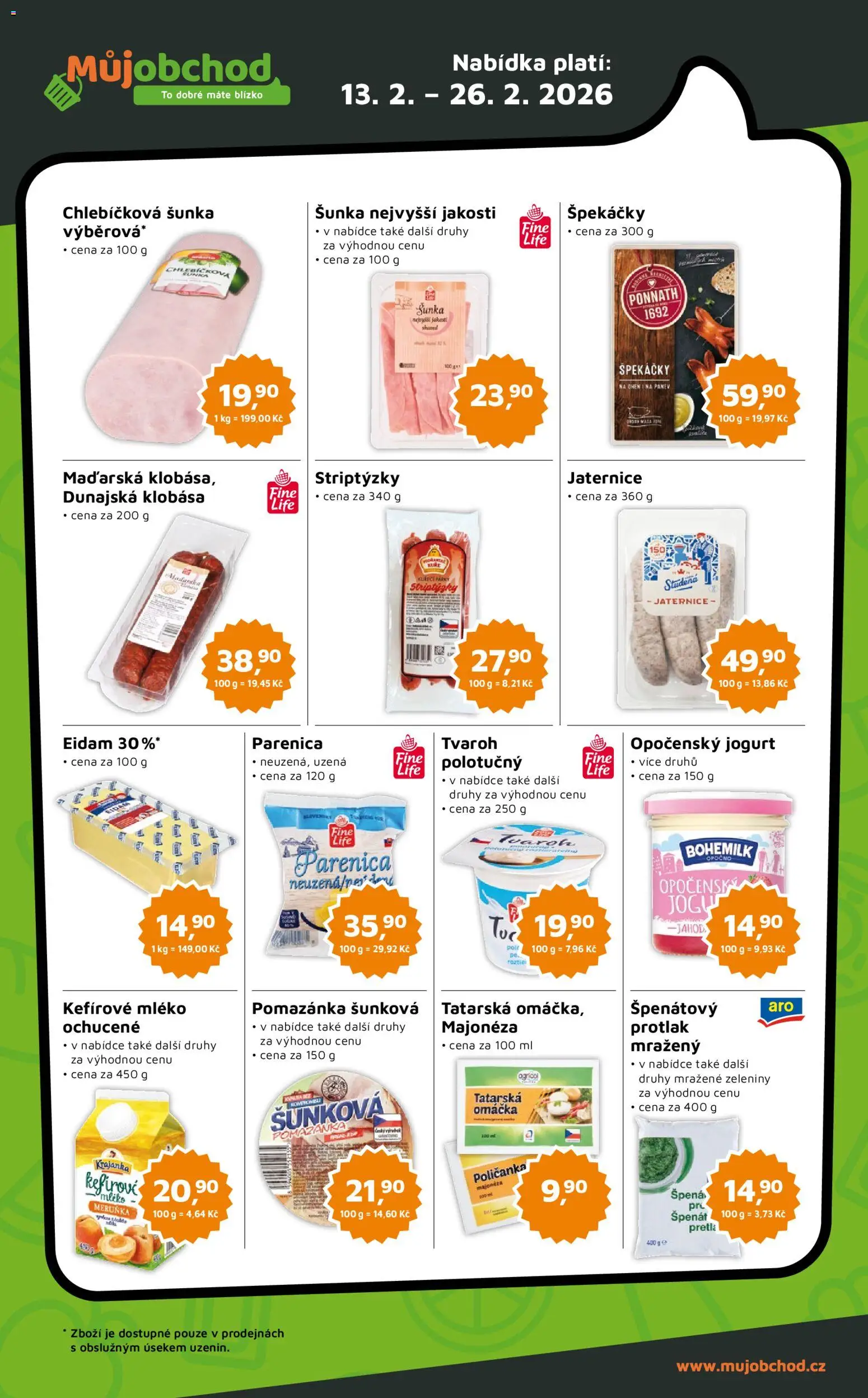 Můj obchod leták - Brand od 13.02.2026 | Strana: 2 | Produkty: Mléko, Tvaroh, Klobása, Eidam