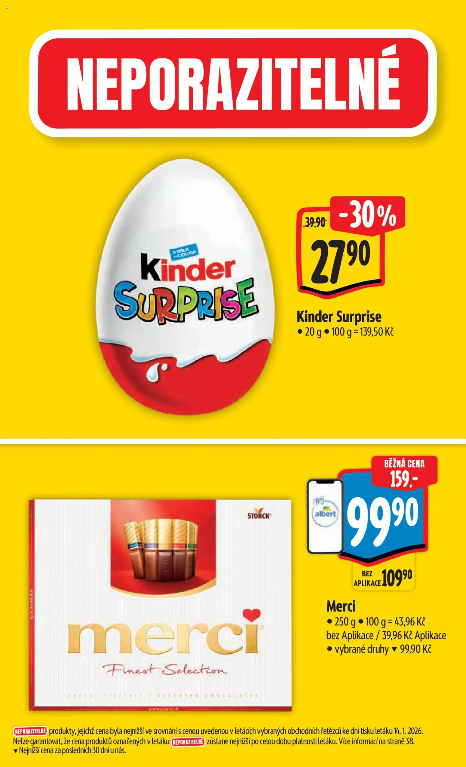 Albert leták - Hypermarket od 21.01.2026 | Strana: 4 | Produkty: Finest, Merci, Kinder