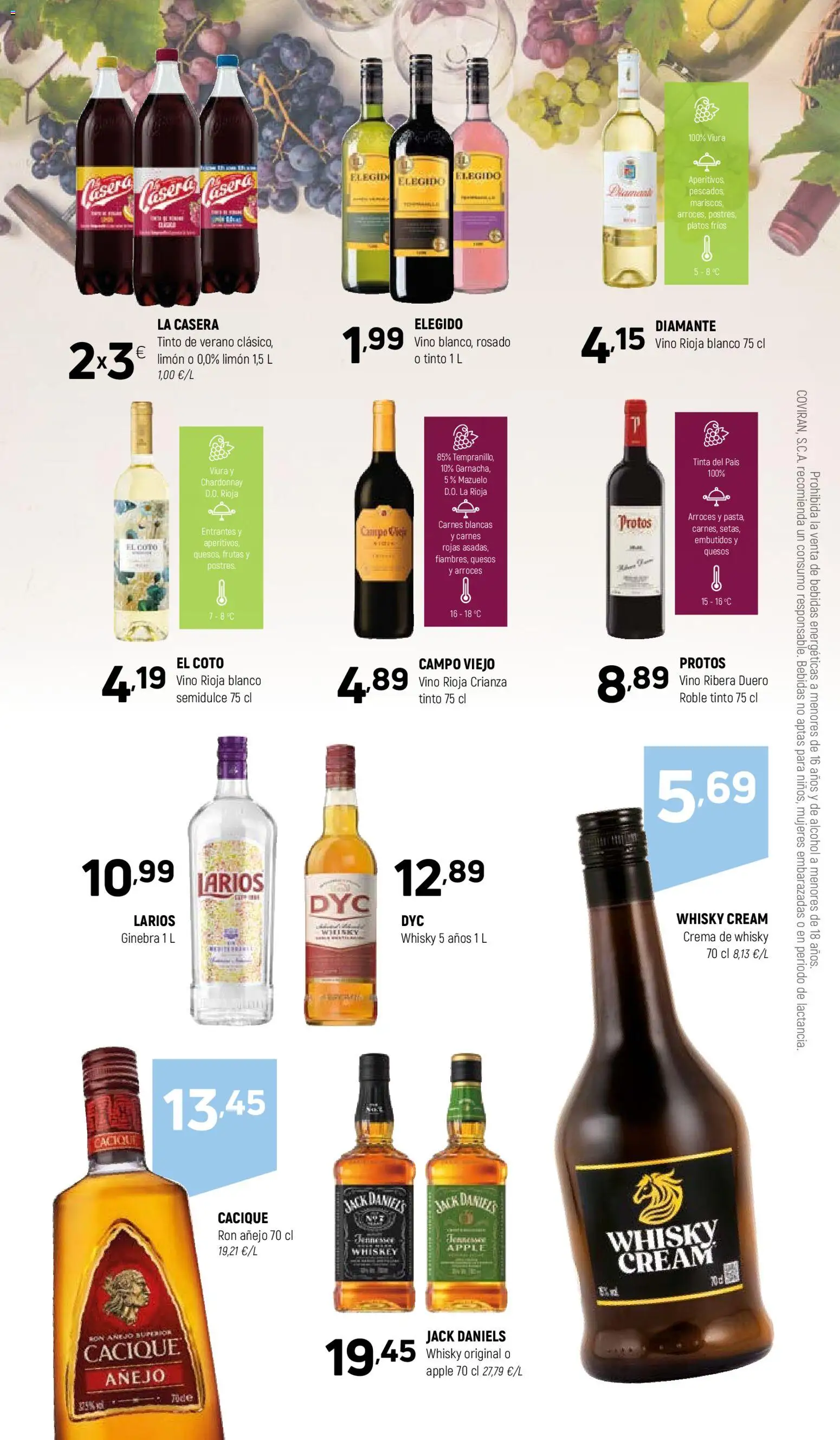 Coviran - Figueres │ válido desde el 21.04.2026 | Página: 17 | Productos: Ron, Ginebra, Crema, Νυχτικό