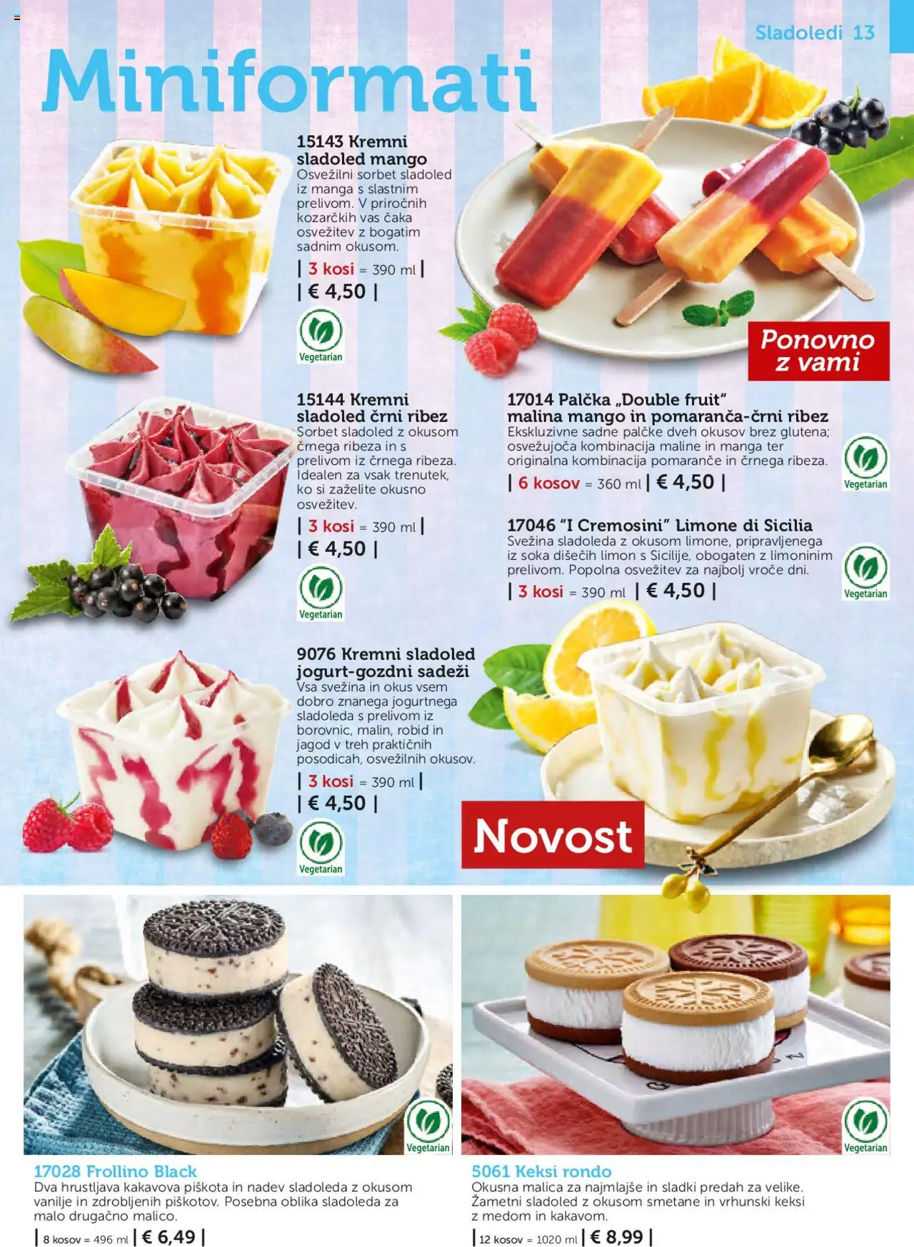 Novi Bofrost katalog ponudbe – veljaven od 01.05.2025 | Stran: 13 | Izdelki: Ribez, Pomarance, Sladoled, Mango