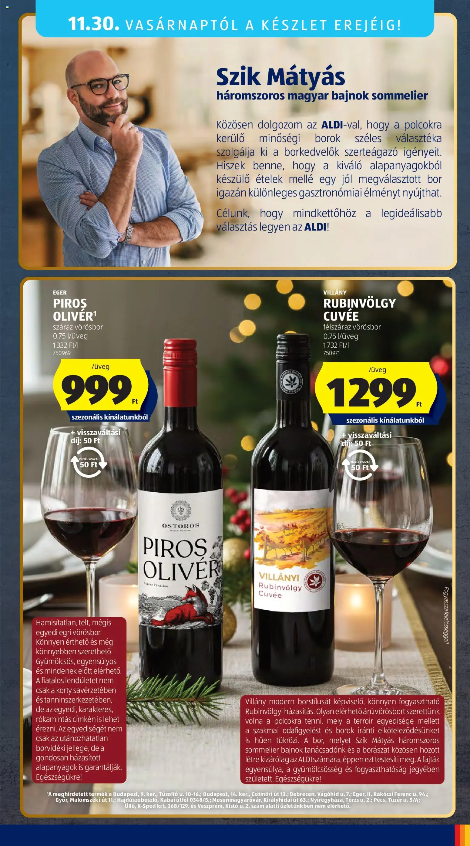 Aldi akciós ujság - amely érvényes a következő dátumtól: 27.11.2025 | Oldal: 45 | Termékek: Bor, Vörösbor