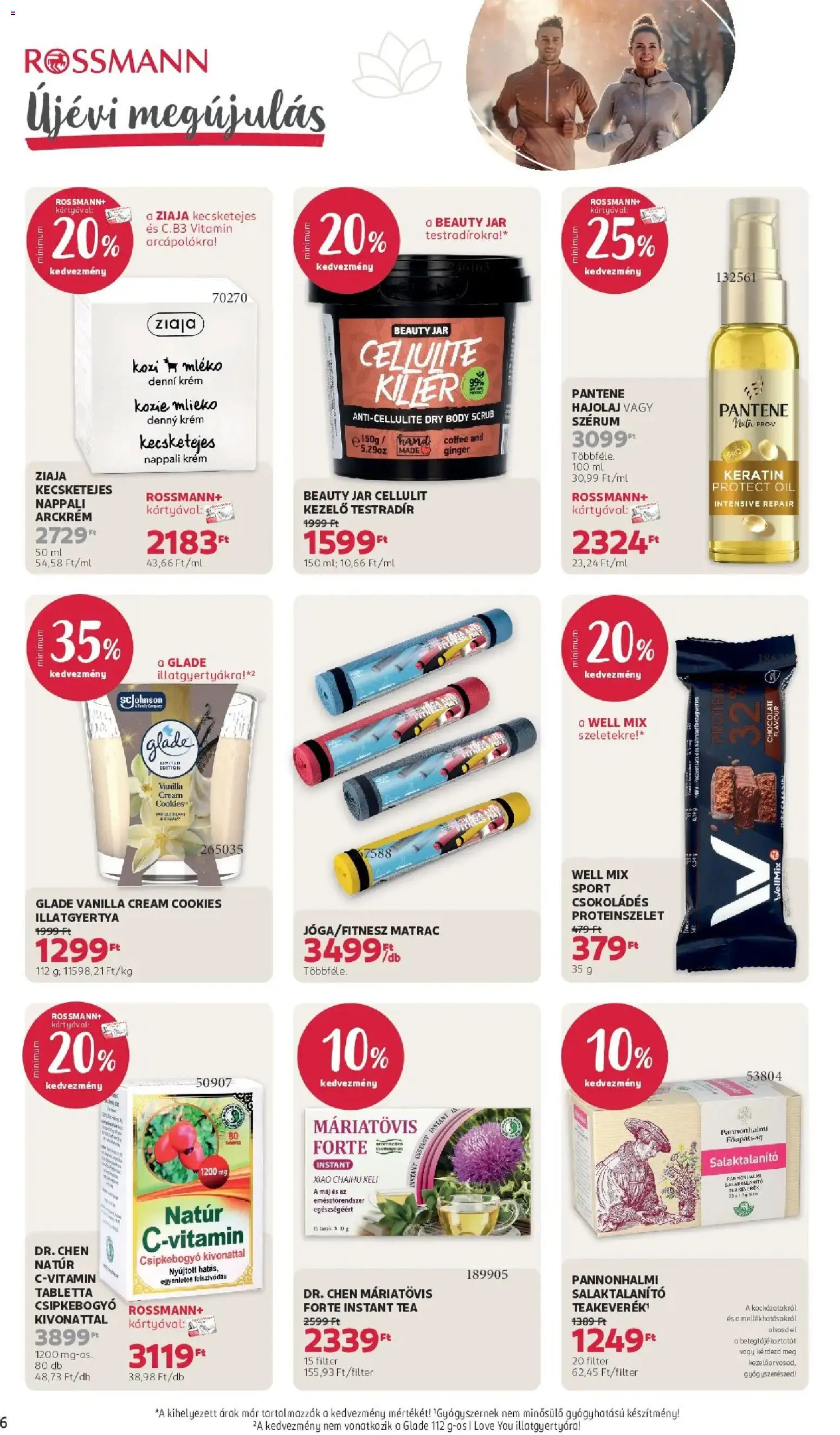 Rossmann akciós ujság - amely érvényes a következő dátumtól: 05.01.2026 | Oldal: 6 | Termékek: Protein bar, Arckrém, Protein, Tea