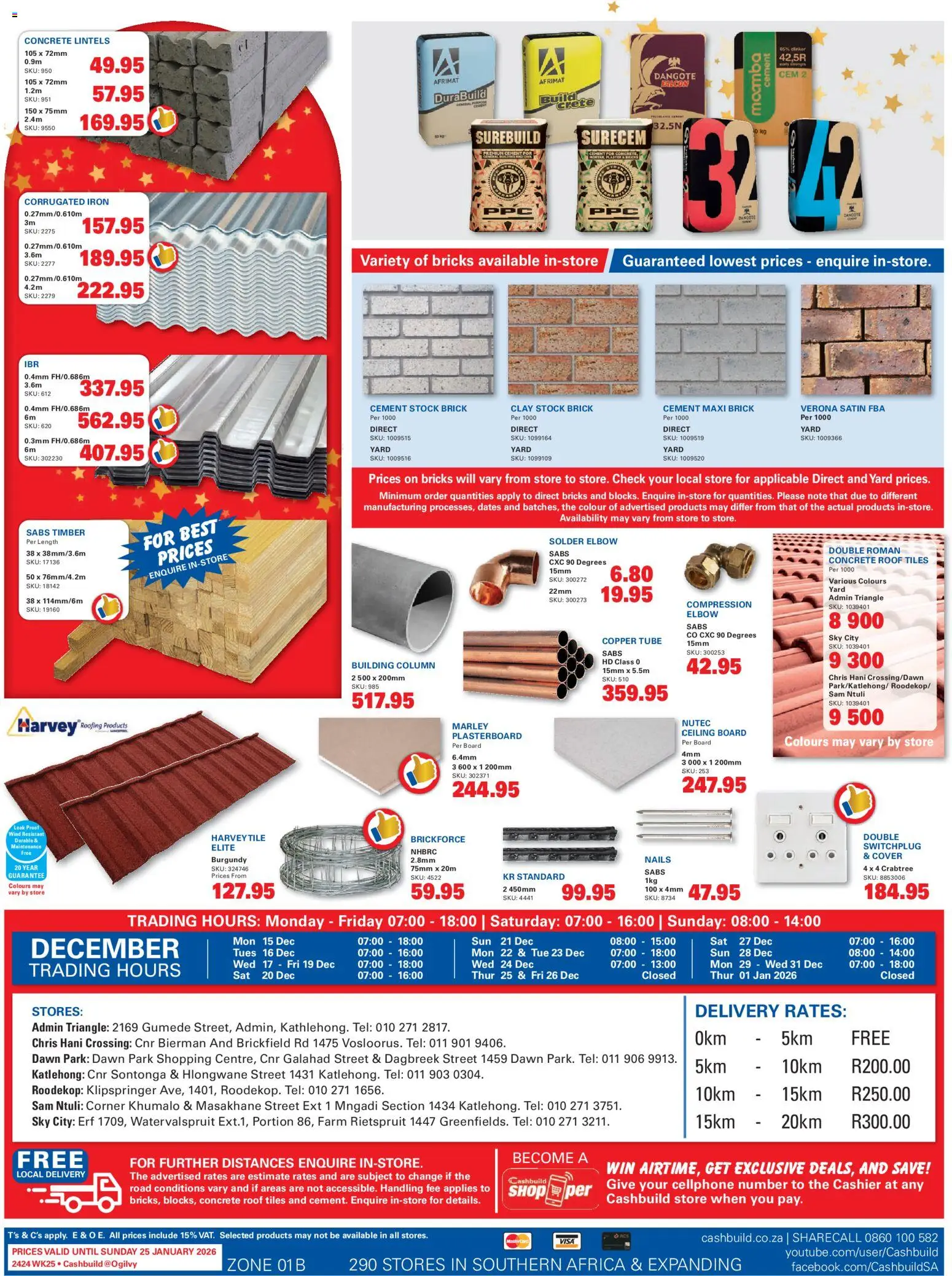 New Cashbuild catalogue – valid from 15.12.2025 | Page: 2 | Products: Dates, Cover, Iron, Cement