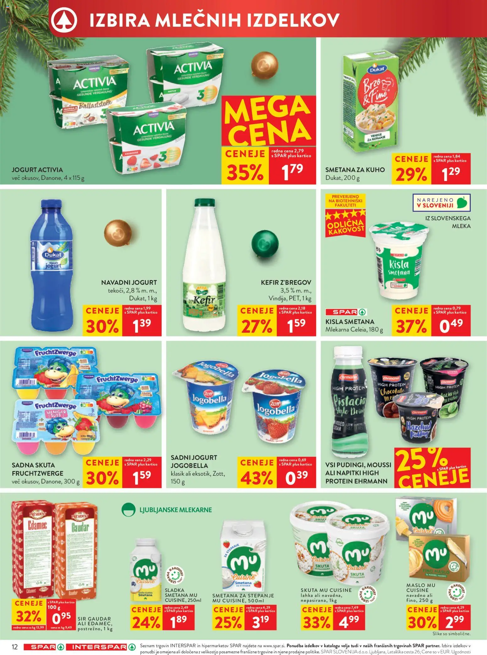 Novi Spar katalog ponudbe – veljaven od 10.12.2025 | Stran: 14 | Izdelki: Napitki, Kefir, Sir, Skuta