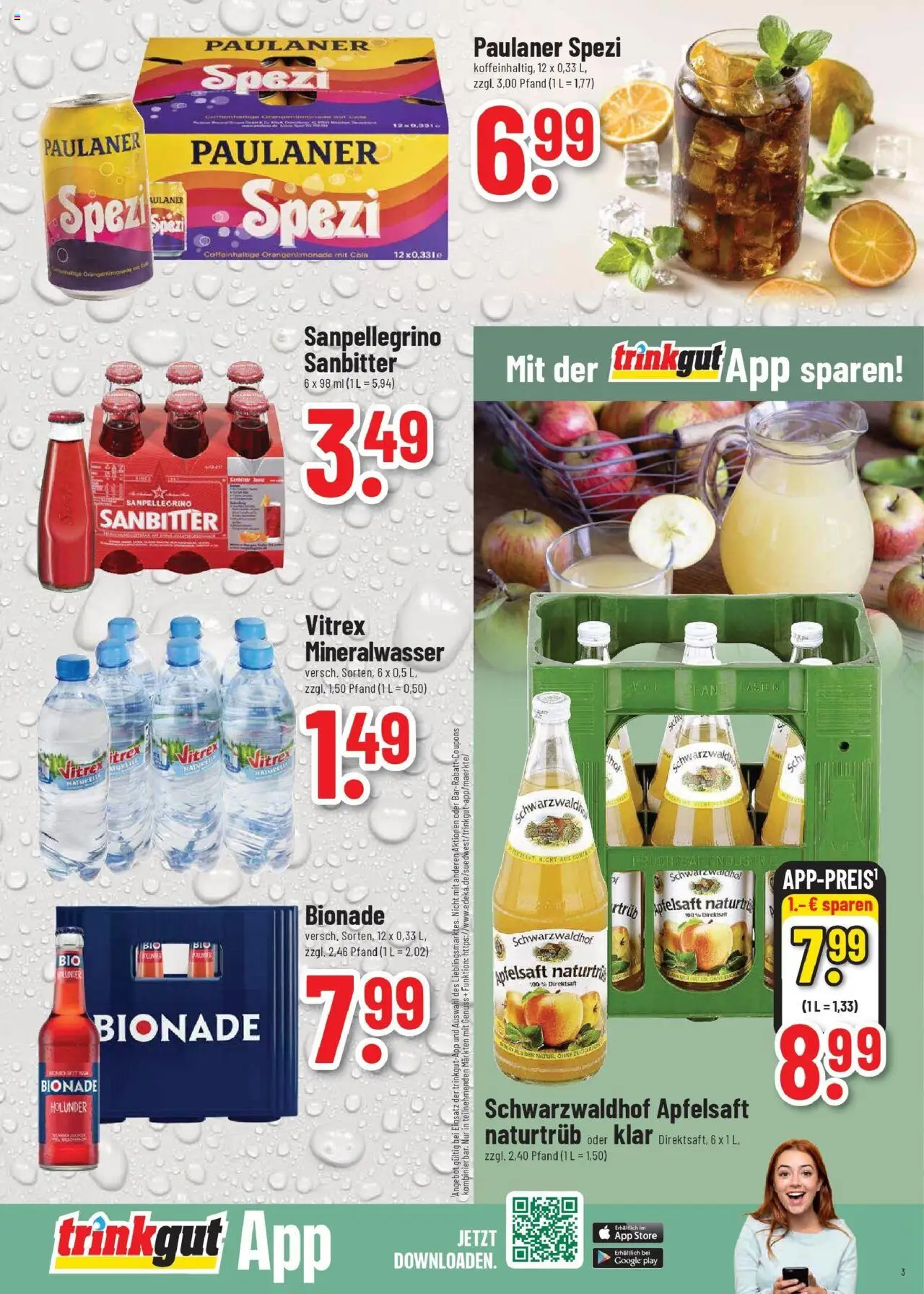 Trinkgut prospekt Idstein	 - gültig ab dem 20.07.2025 | Seite: 3 | Produkte: Cola, Paulaner spezi, Apfelsaft, Fruchtsaft