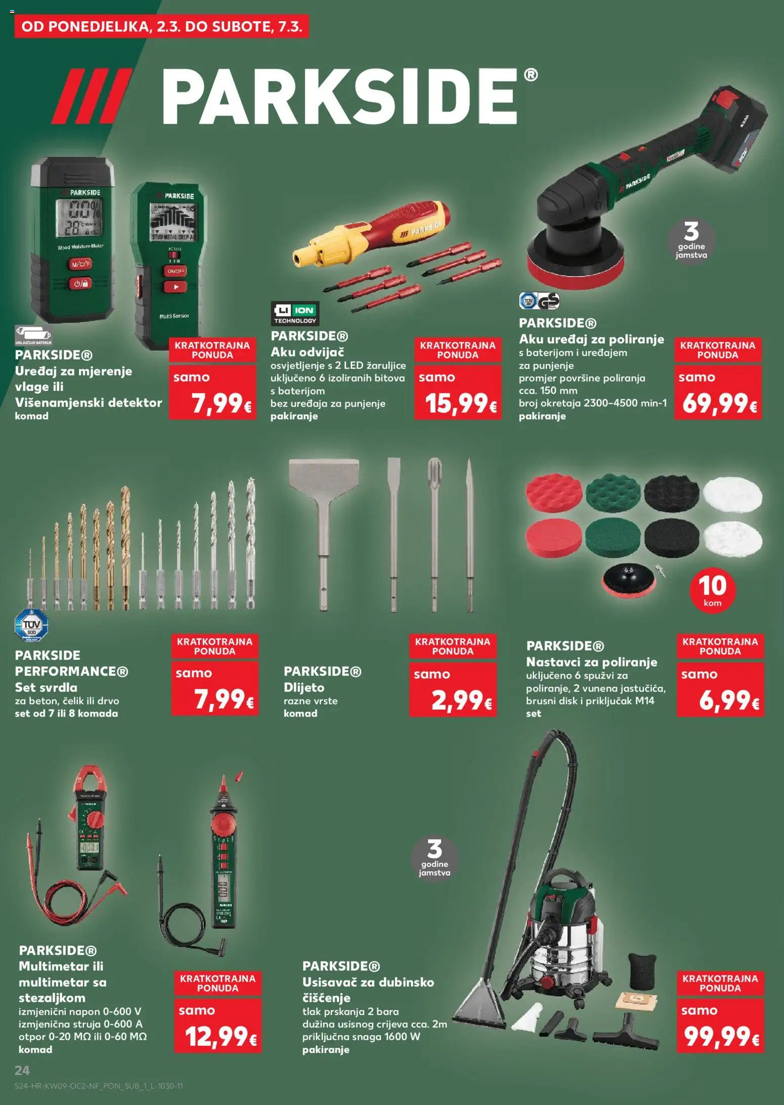 Kaufland katalog | vrijedi od 25.02.2026 | Stranica: 24 | Proizvodi: Usisavač, Aku odvijač, Disk, Parkside