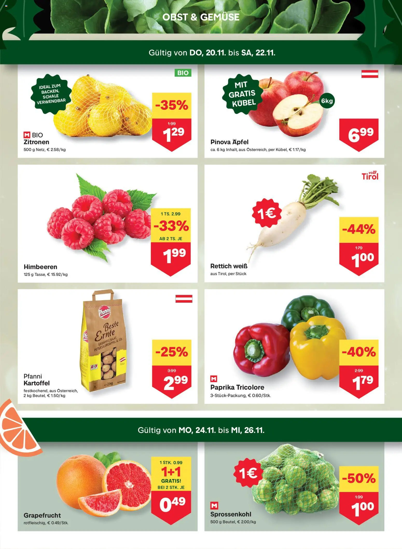 MPREIS Dellach im Drautal gültig ab 20.11.2025 | Seite: 2 | Produkte: Gemüse, Obst, Äpfel