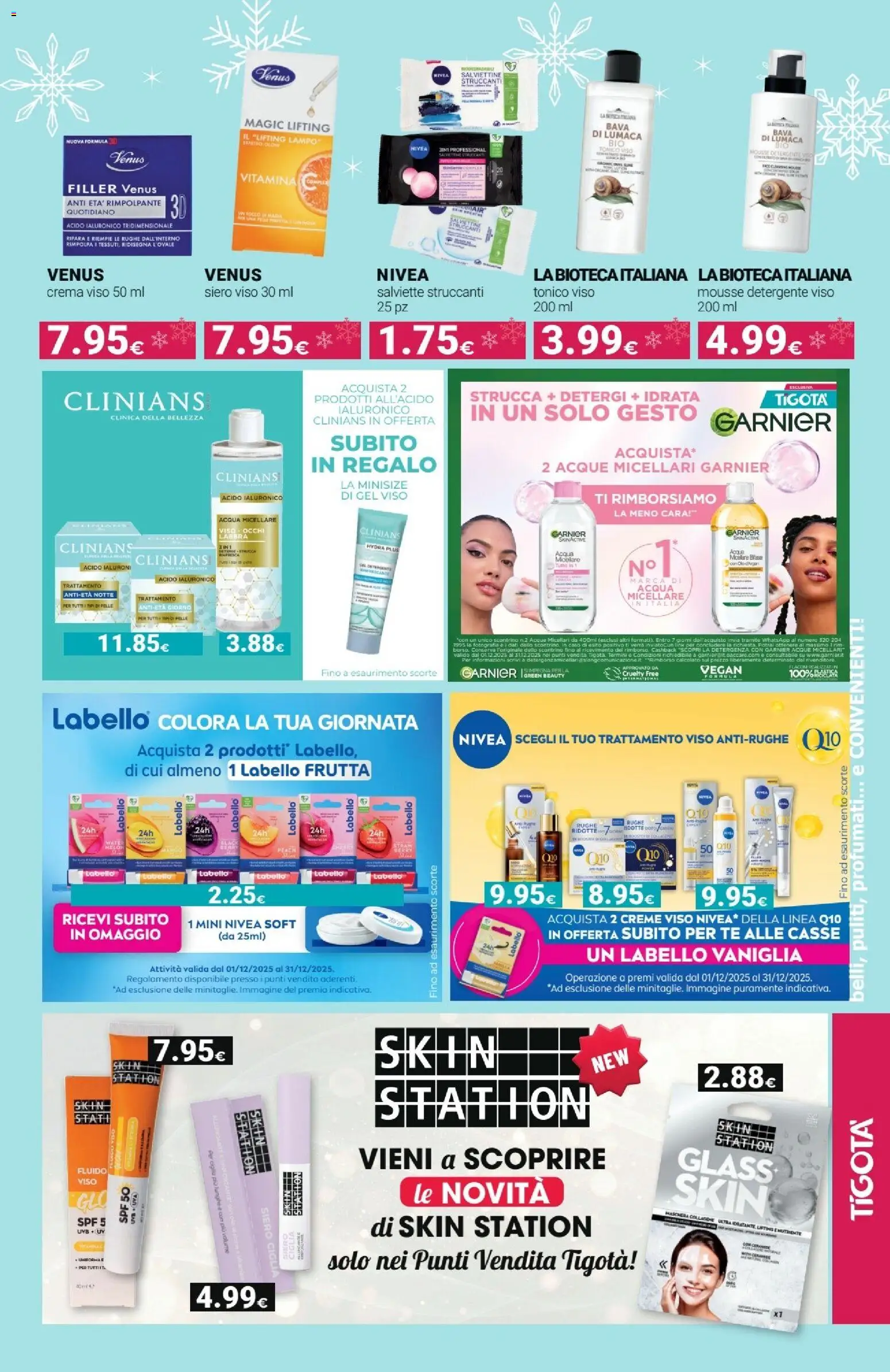 Volantino Tigotà del 01.12.2025 | Pagina: 25 | Prodotti: Acqua micellare, Detergente, Crema viso, Frutta