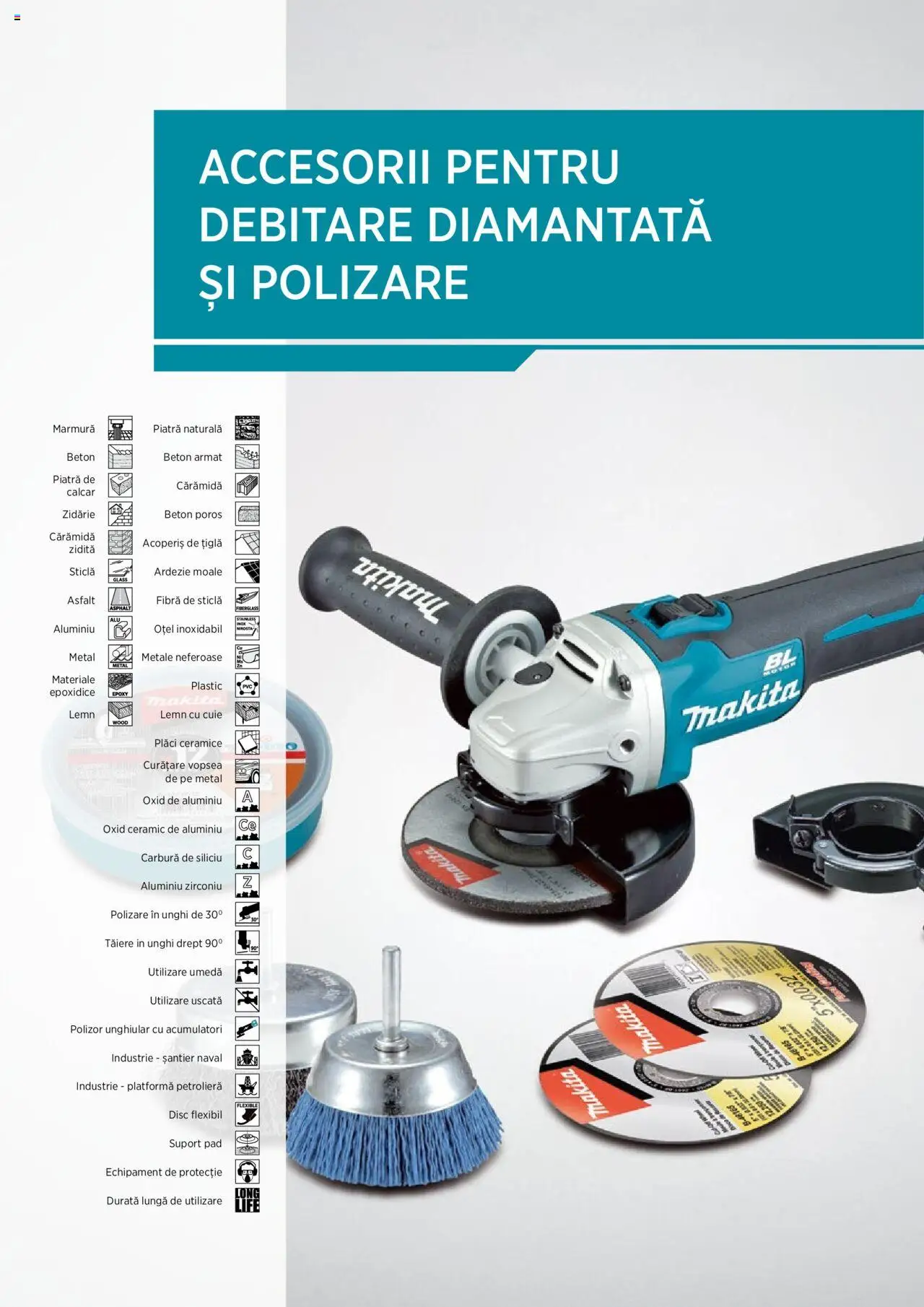 Noul catalog Makita – valabil de la 01.04.2025 | Pagină: 116 | Produse: Disc, Polizor, Vopsea, Țiglă