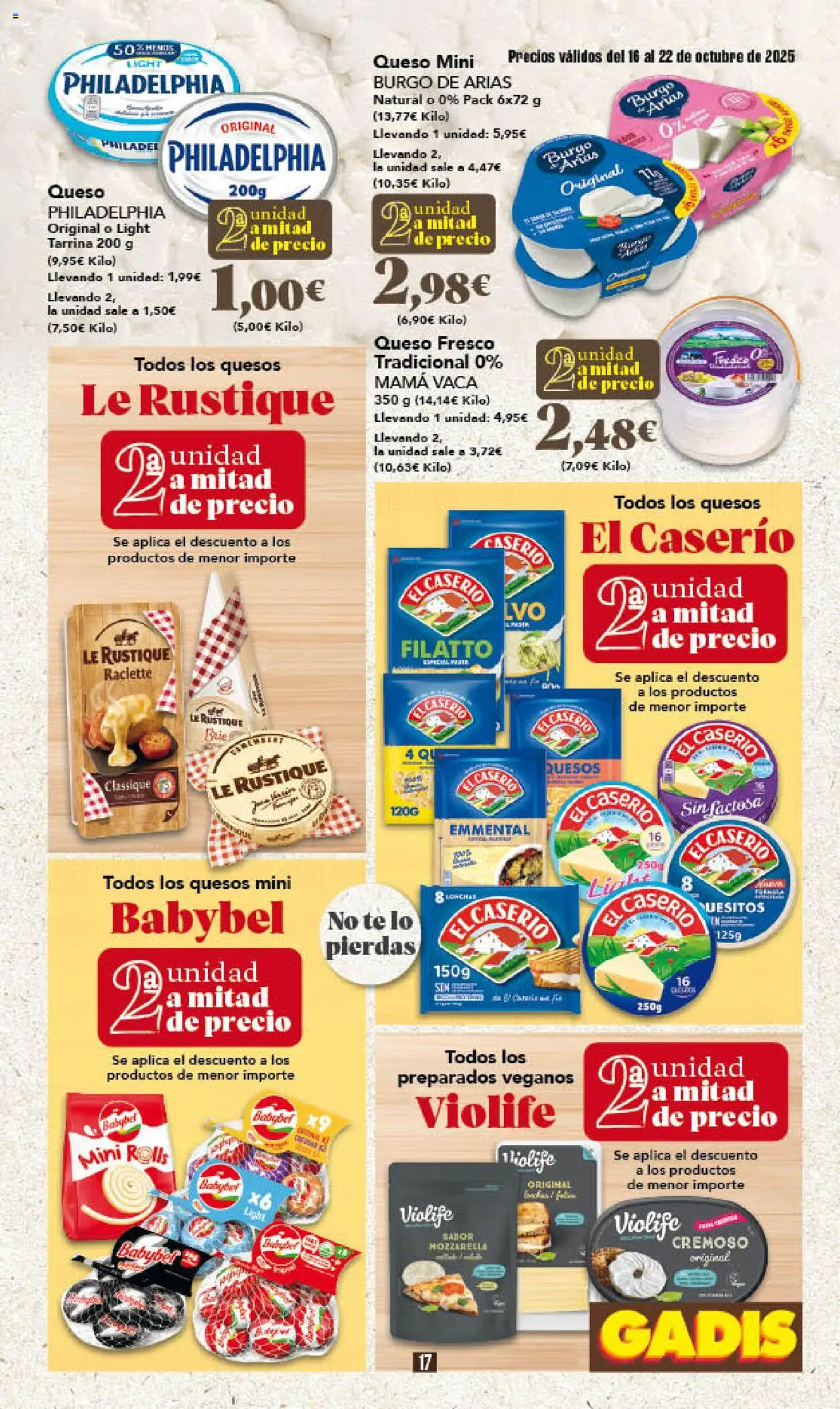 Gadis folleto │ válido desde el 16.10.2025 | Página: 17 | Productos: Queso, Queso fresco, Té