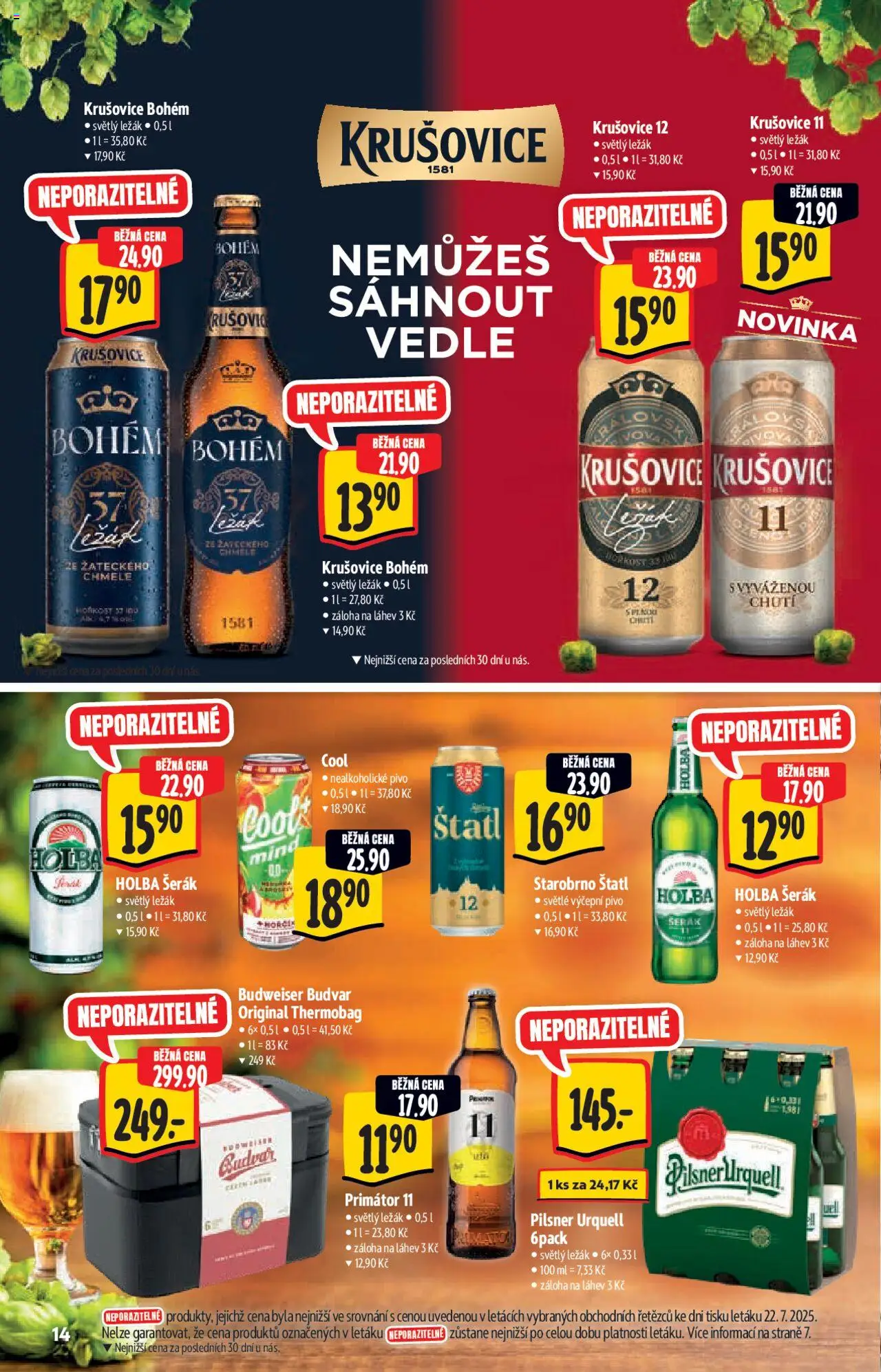 Albert katalog - Hypermarket od 30.07.2025 | Strana: 14 | Produkty: Budvar, Šerák, Krušovice, Krušovice 12